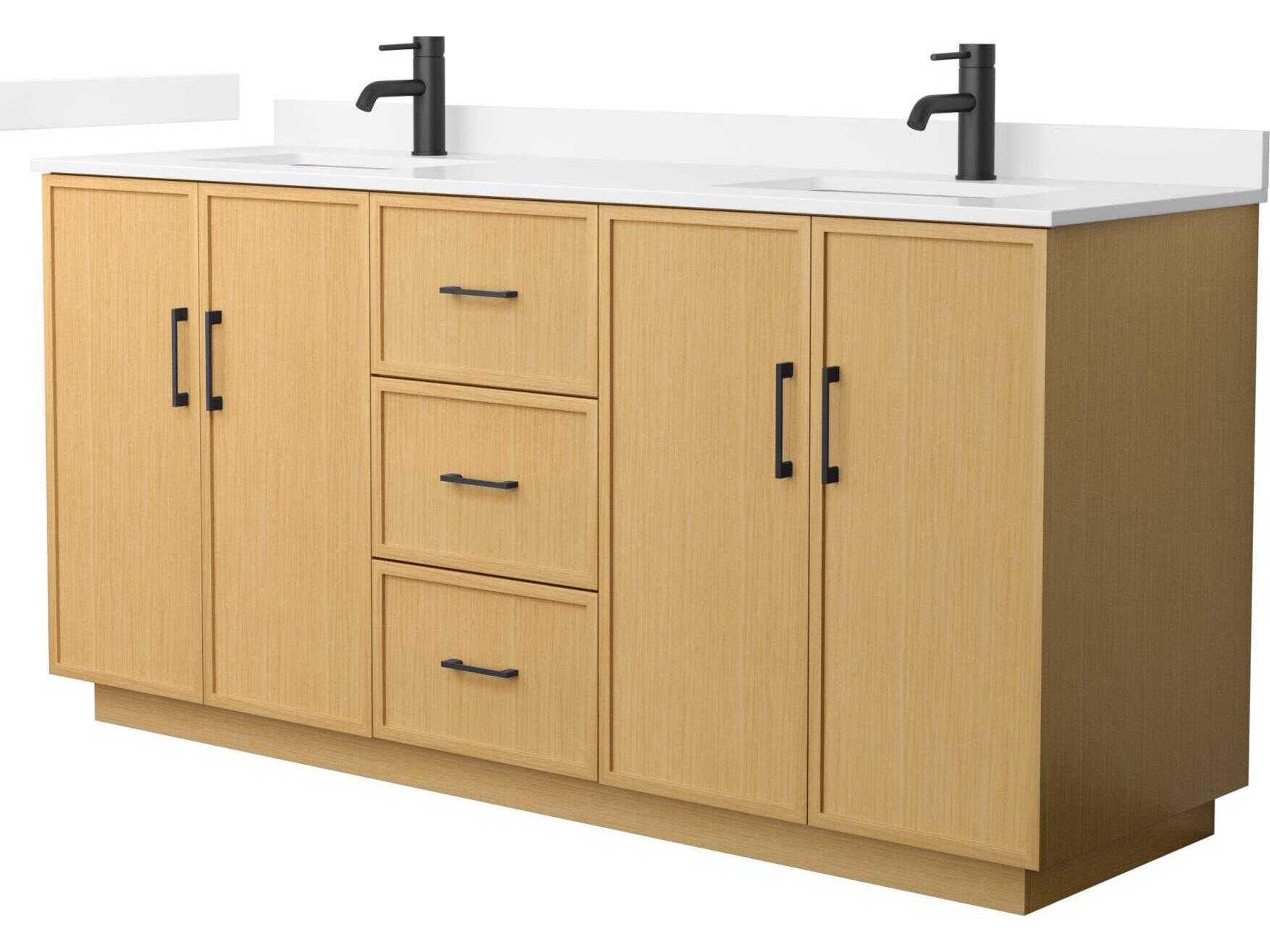 Wyndham Collection Elan-TK 72" Light Oak Vanity with Toe Kick