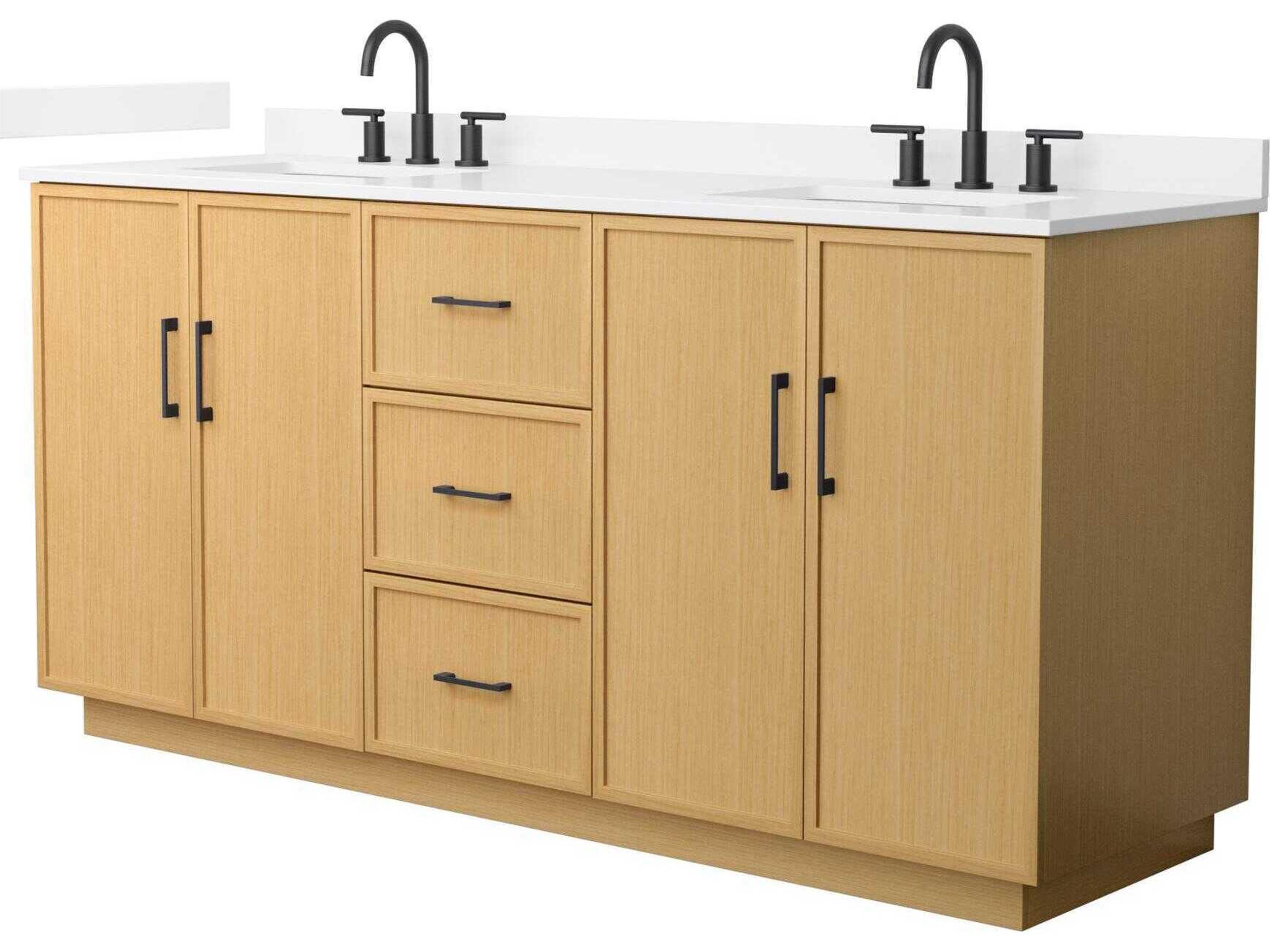 Wyndham Collection Elan-TK 72" Light Oak Vanity with Toe Kick