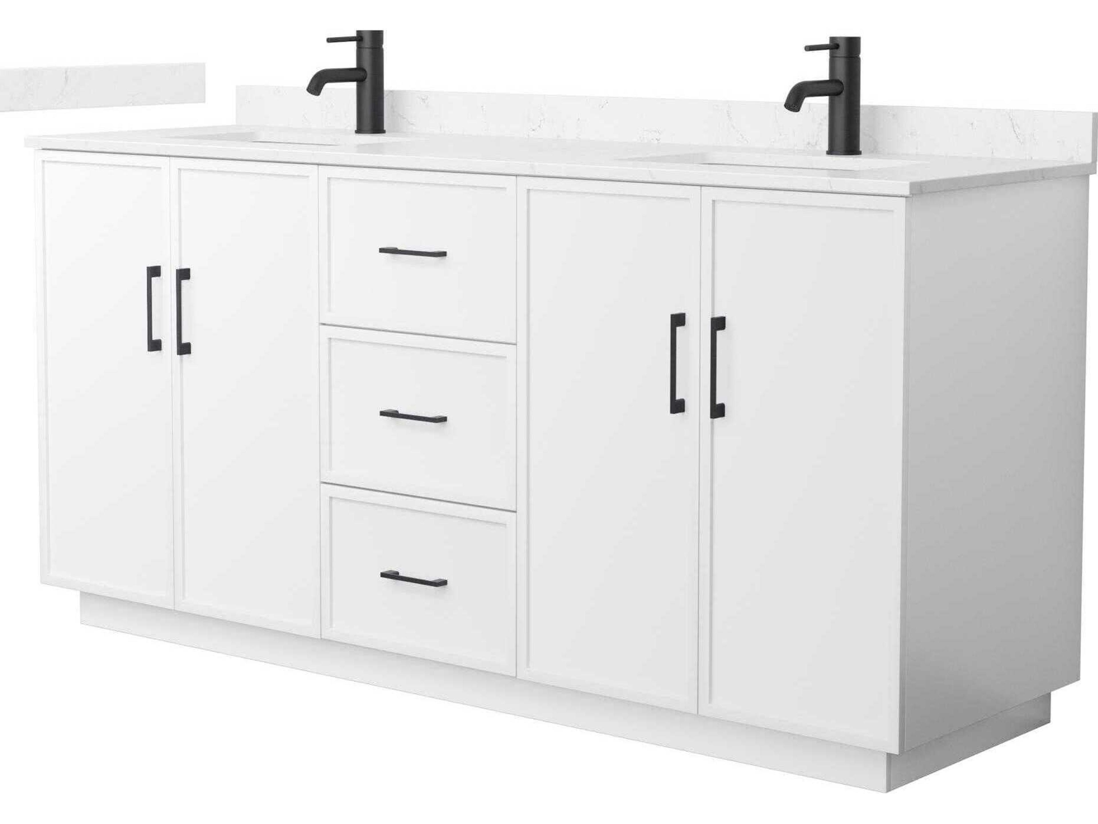 Elan-TK 72" White Vanity with Toe Kick