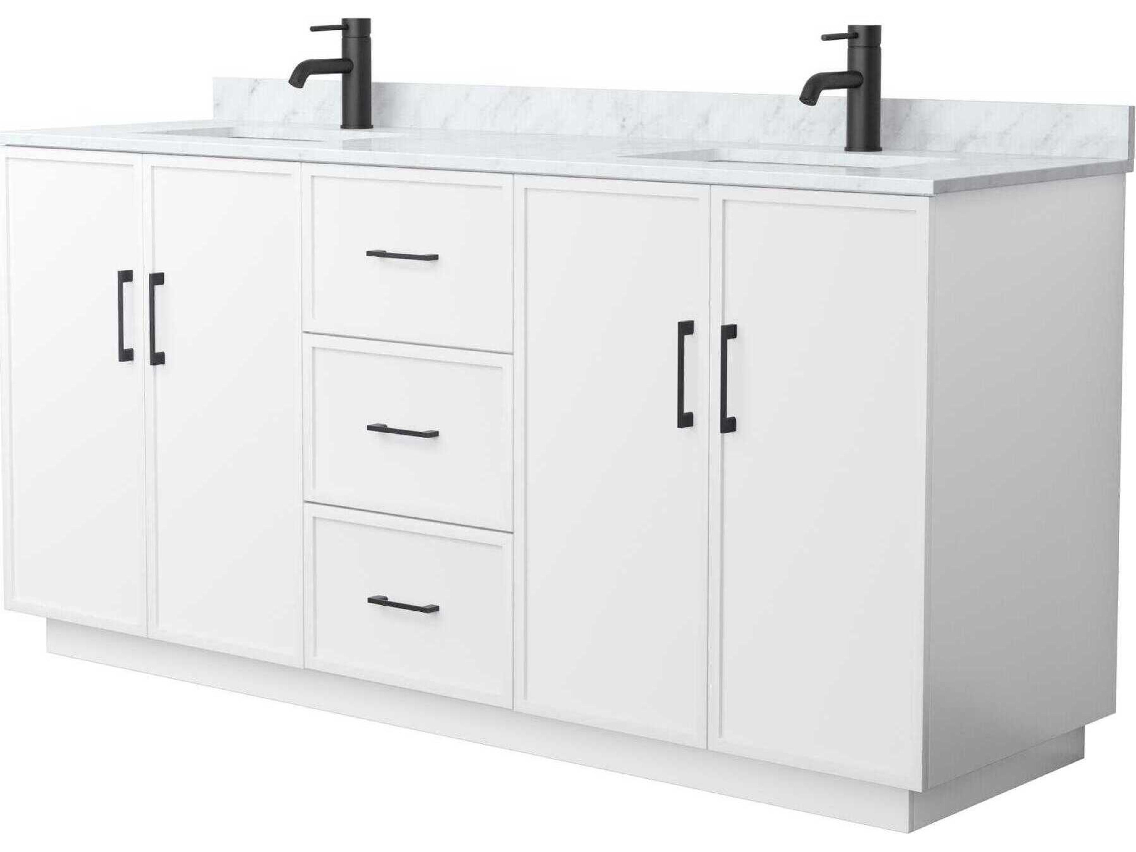 Wyndham Collection Elan-TK 72" White Vanity with Toe Kick