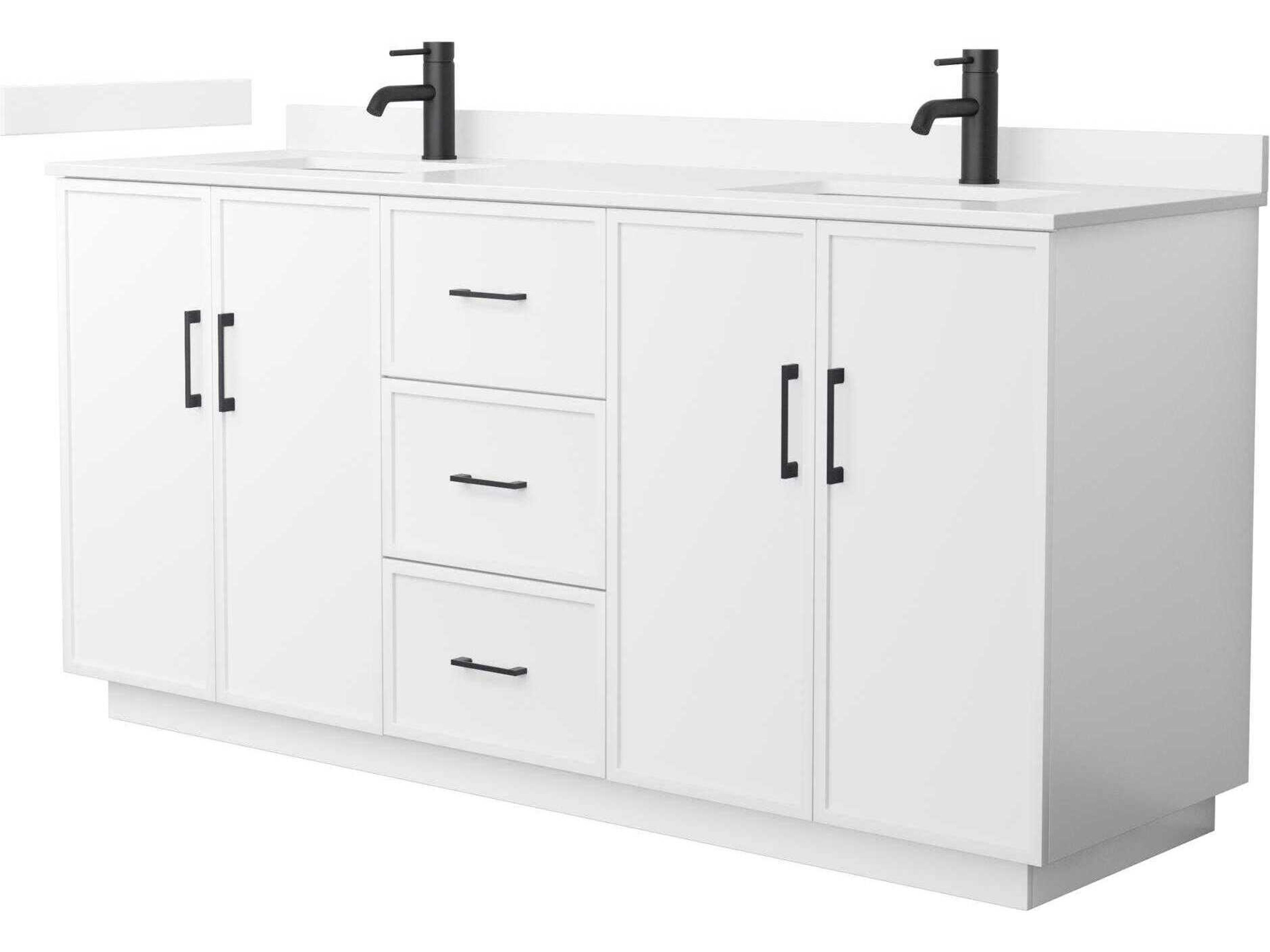 Wyndham Collection Elan-TK 72" White Vanity with Toe Kick