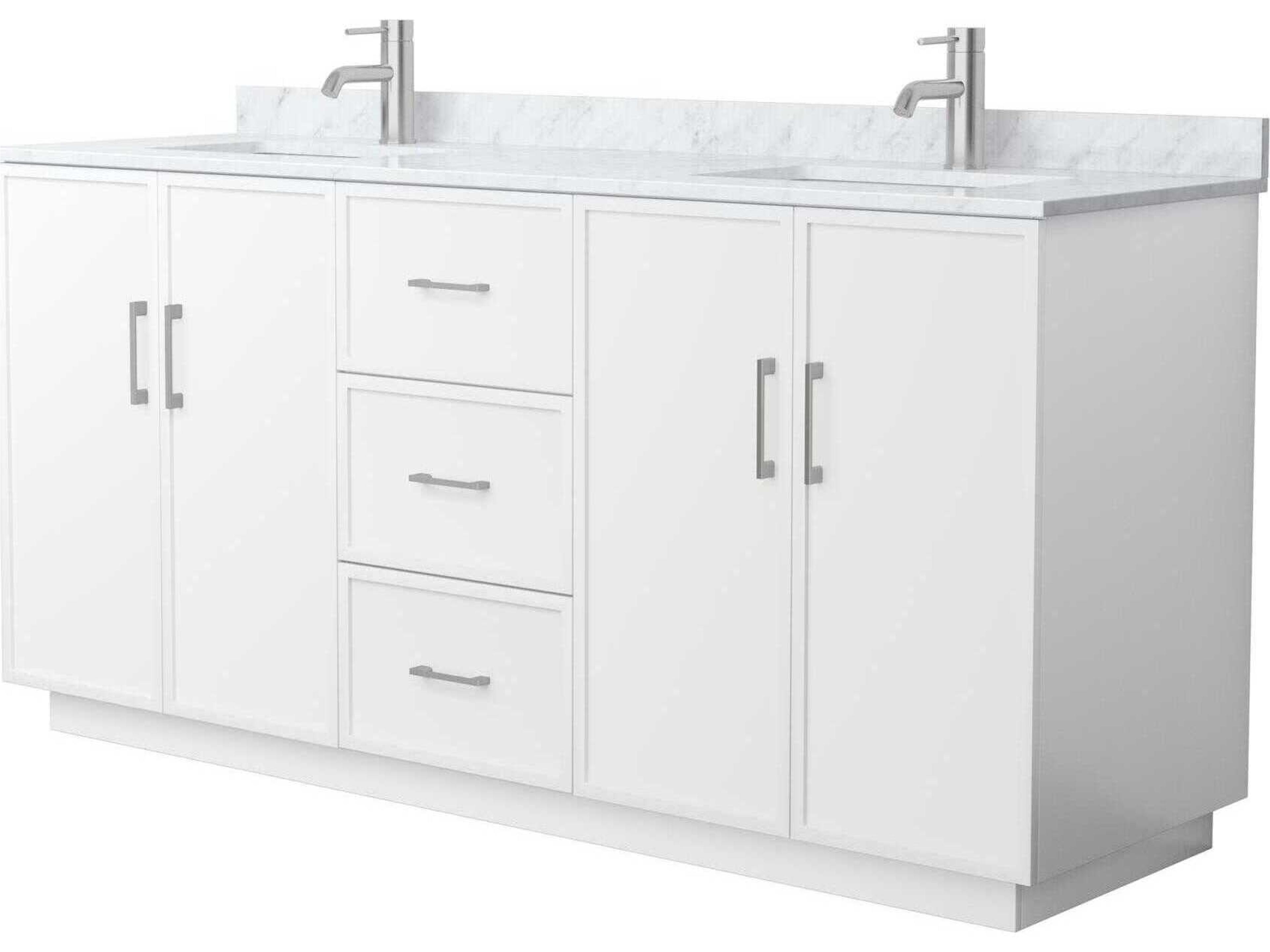 Wyndham Collection Elan-TK 72" White Vanity with Toe Kick