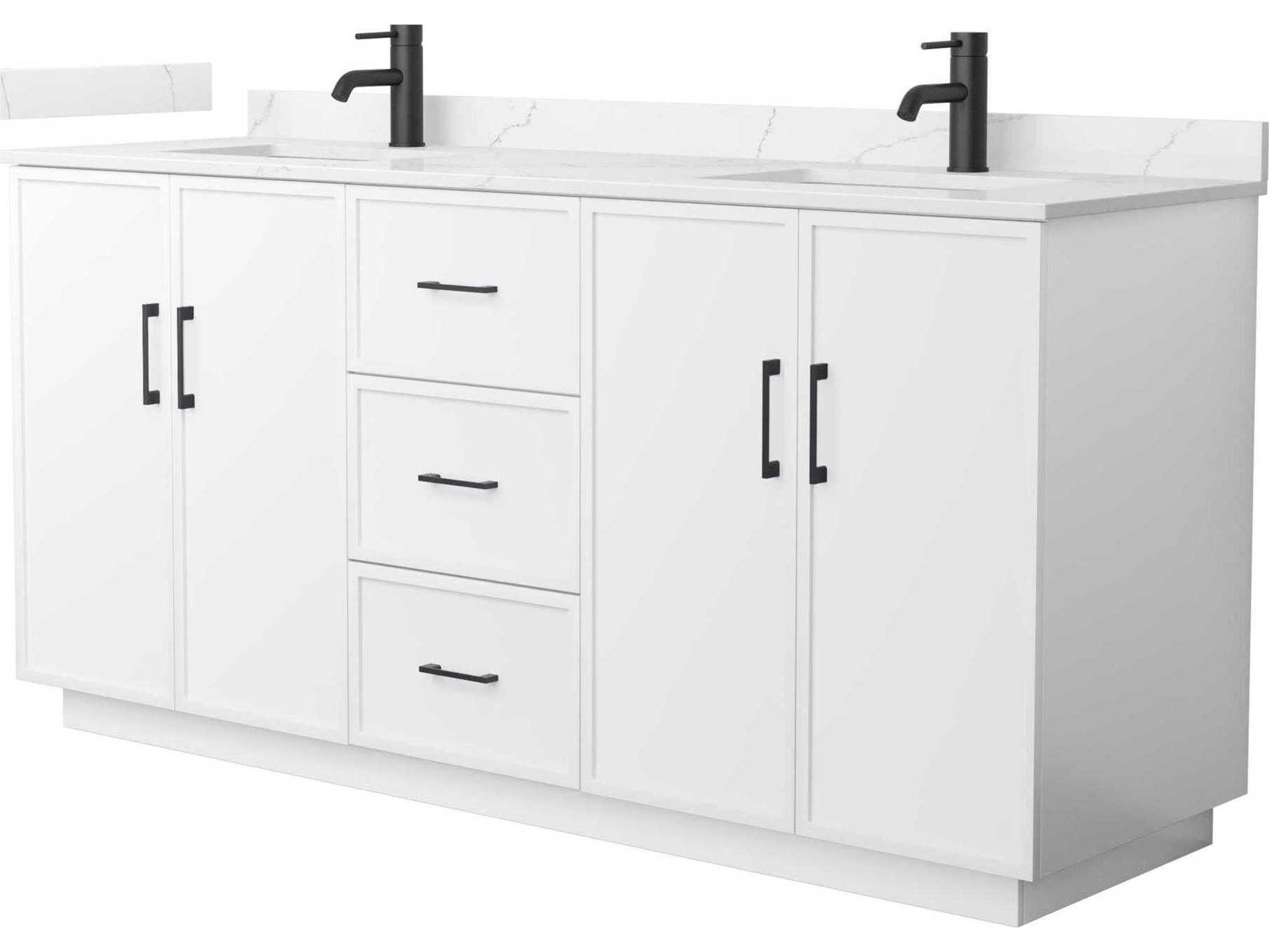 Elan-TK 72" White Vanity with Toe Kick