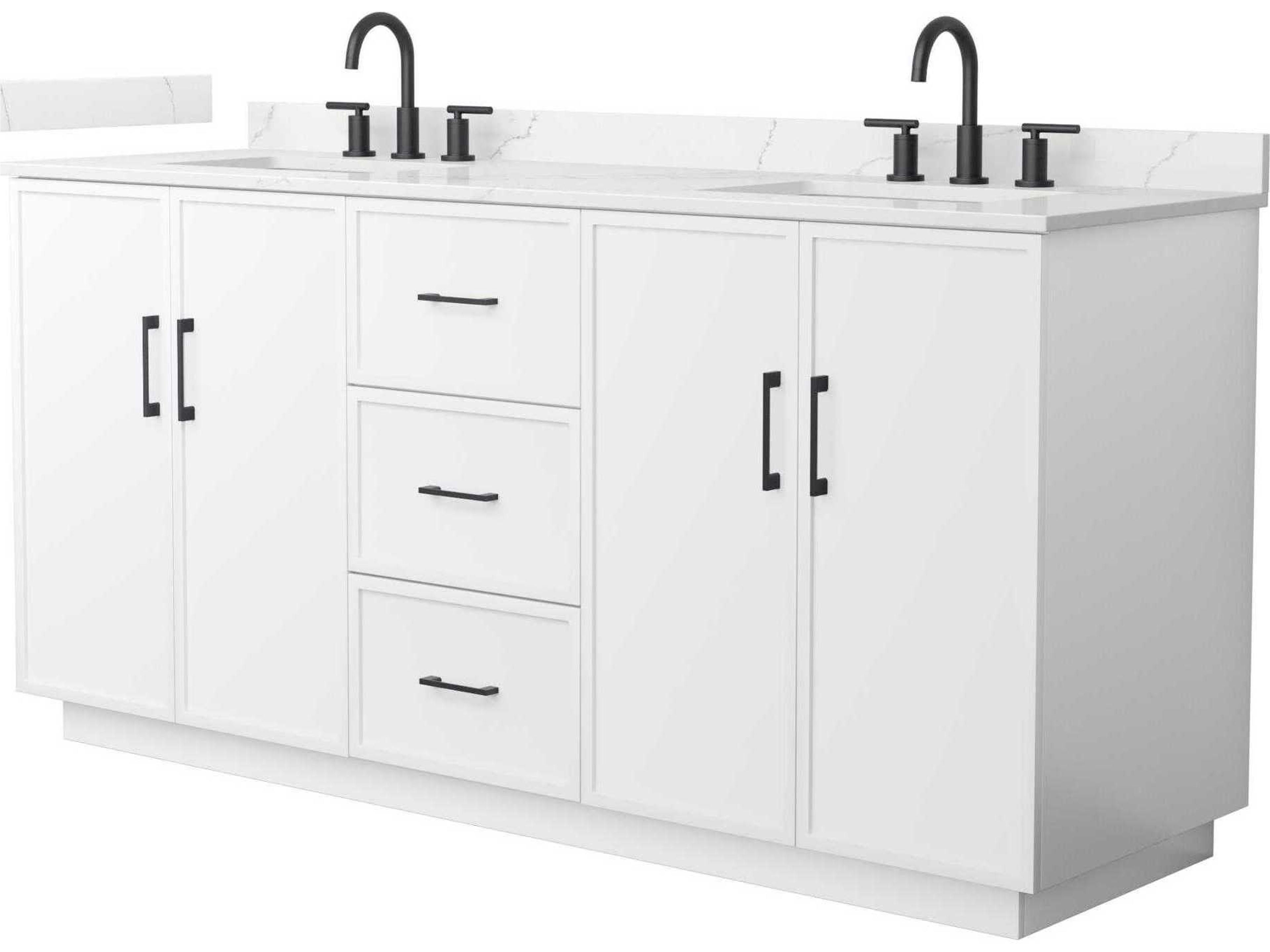 Wyndham Collection Elan-TK 72" White Vanity with Toe Kick