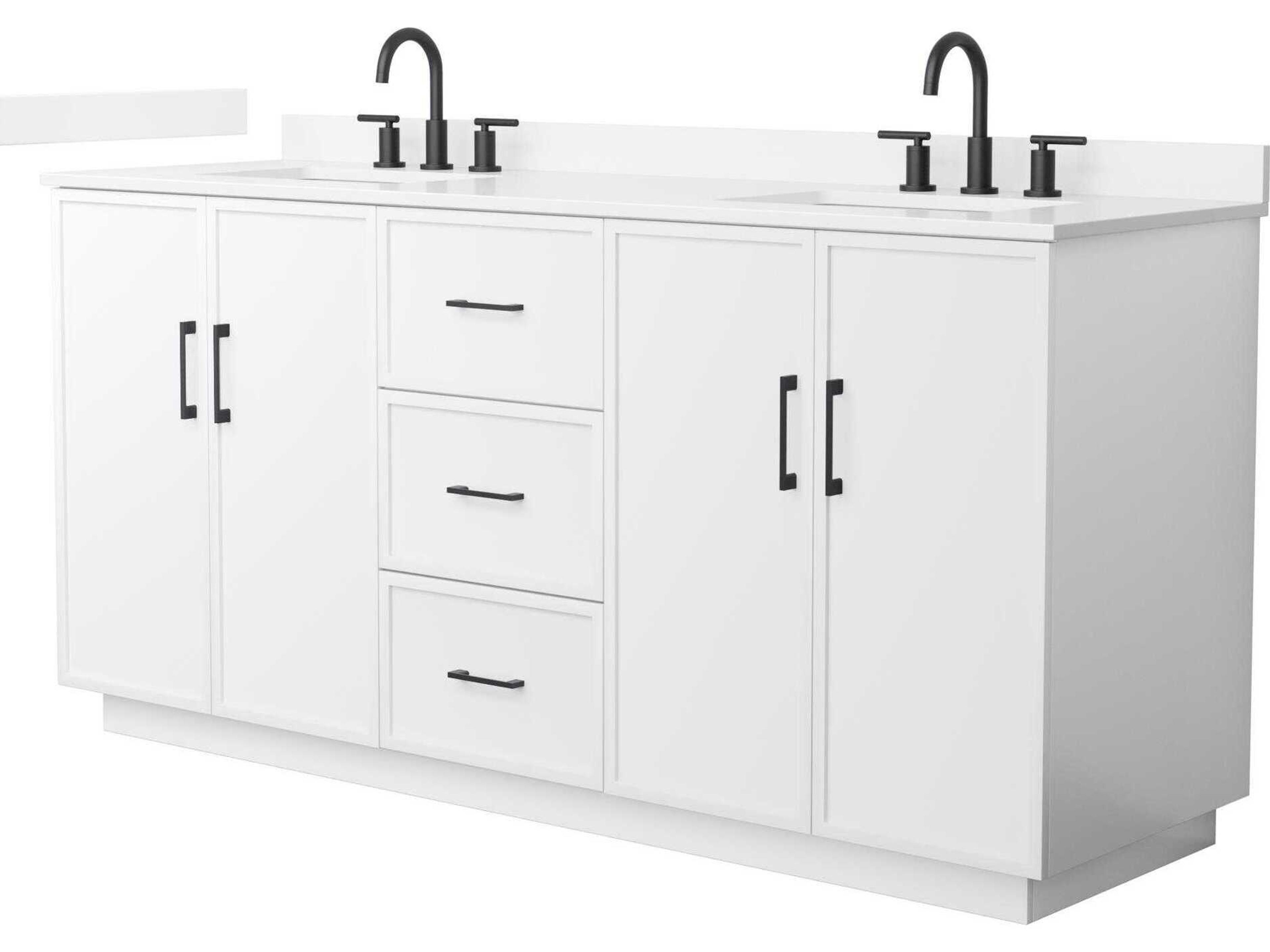 Wyndham Collection Elan-TK 72" White Vanity with Toe Kick