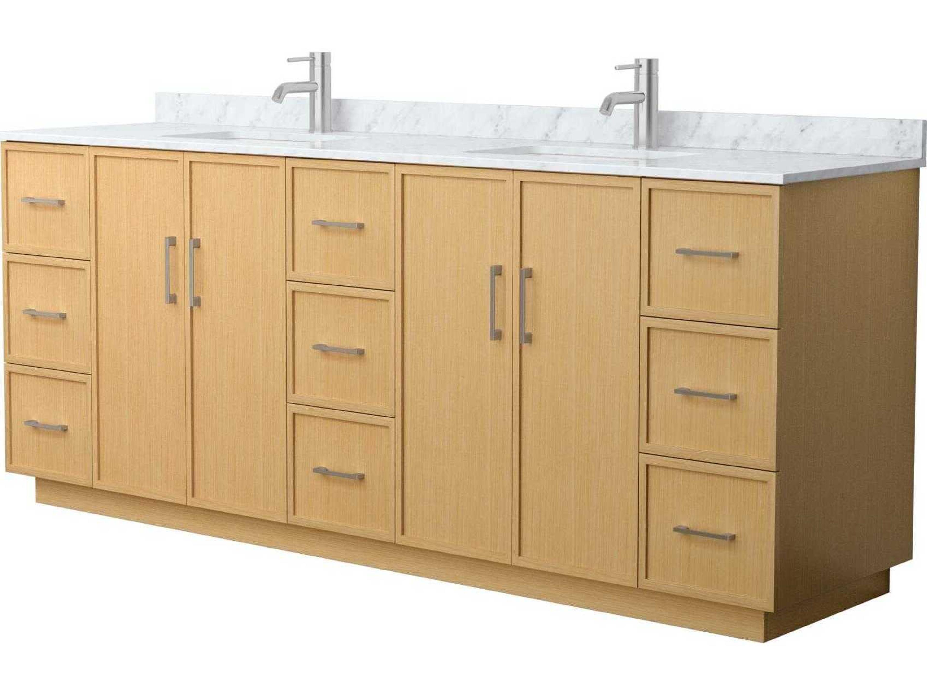 Wyndham Collection Elan-TK 84" Light Oak Vanity with Toe Kick
