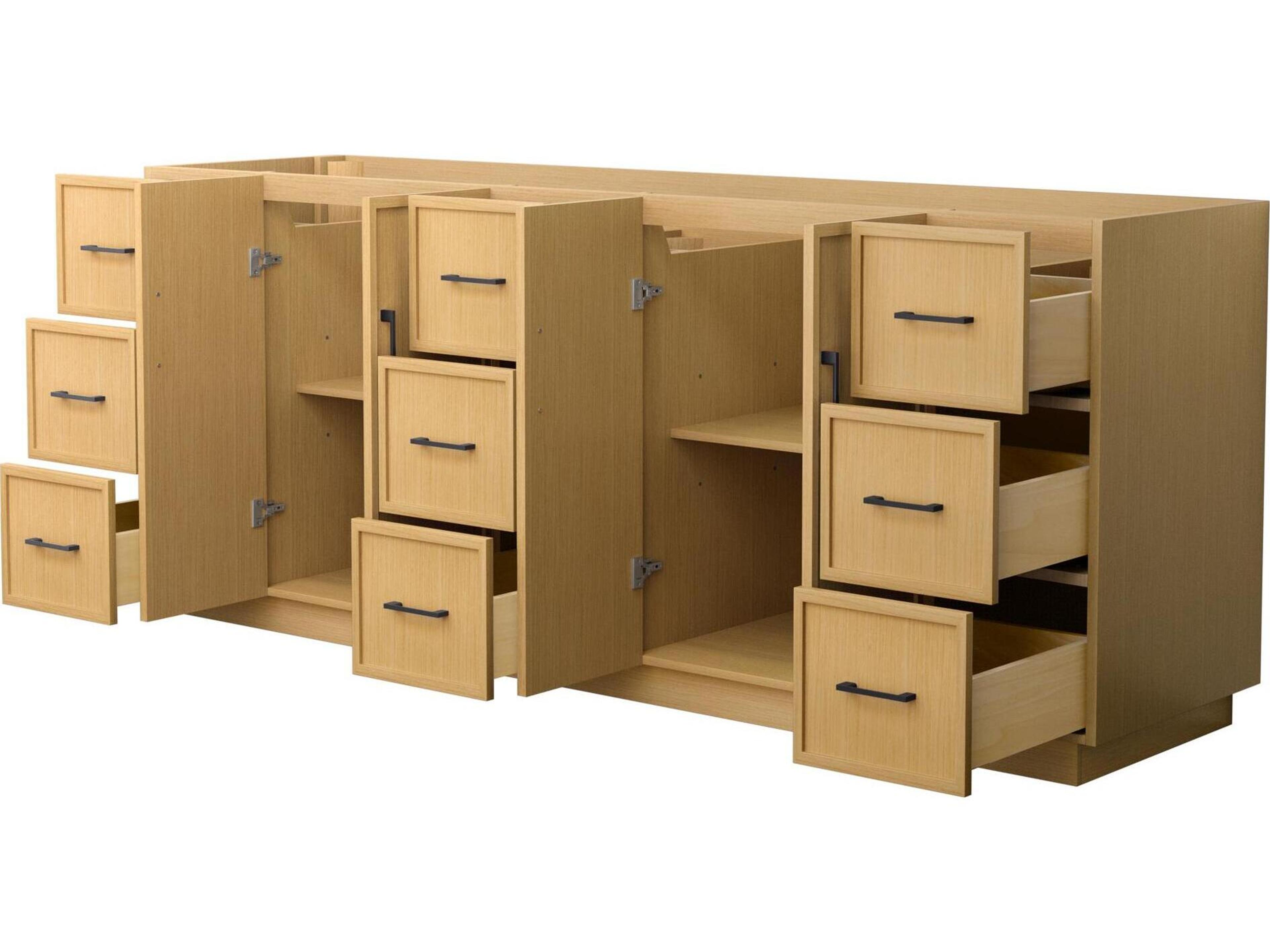 Wyndham Collection Elan-TK 83" Light Oak Vanity with Toe Kick