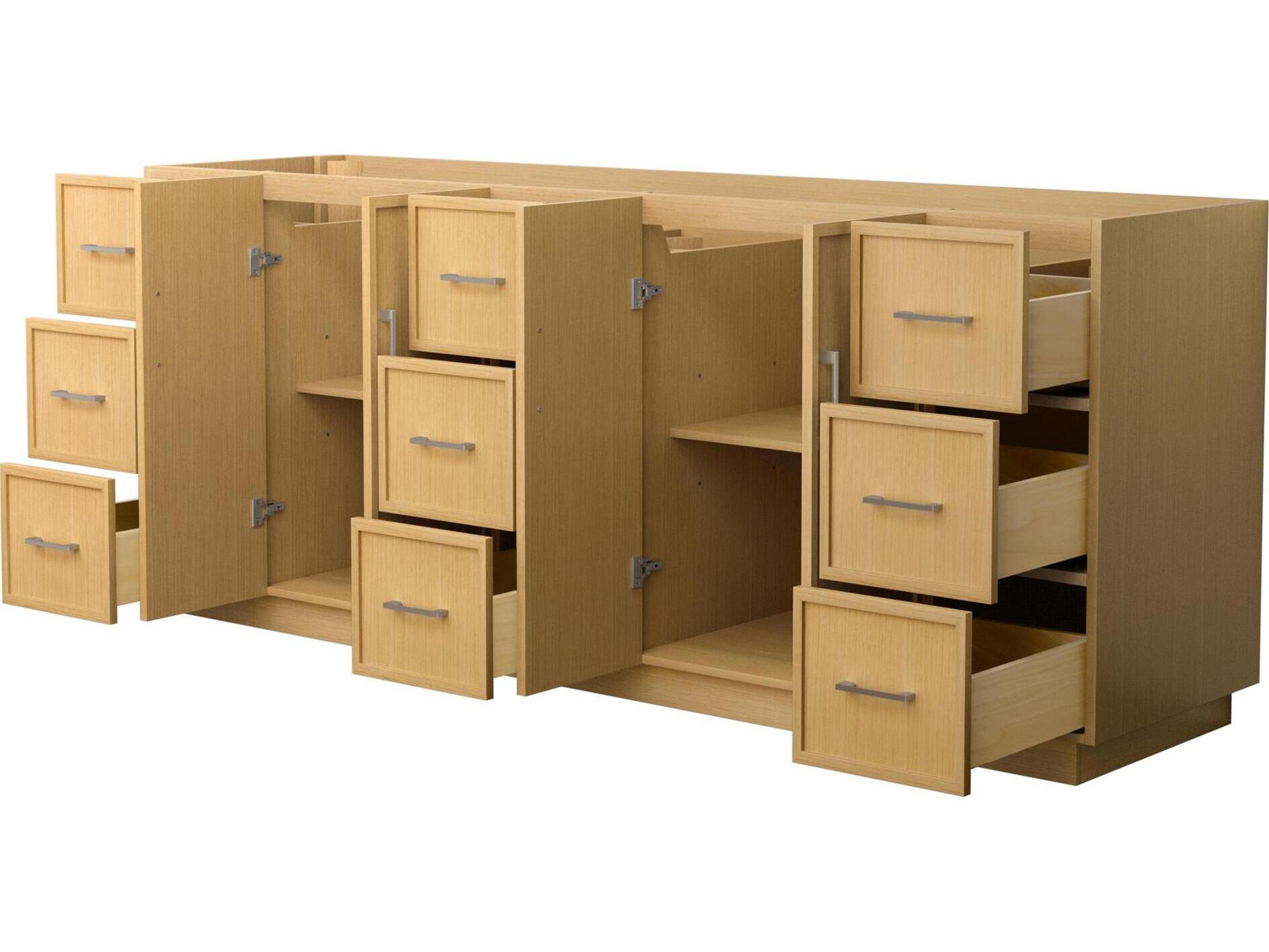 Wyndham Collection Elan-TK 83" Light Oak Vanity with Toe Kick