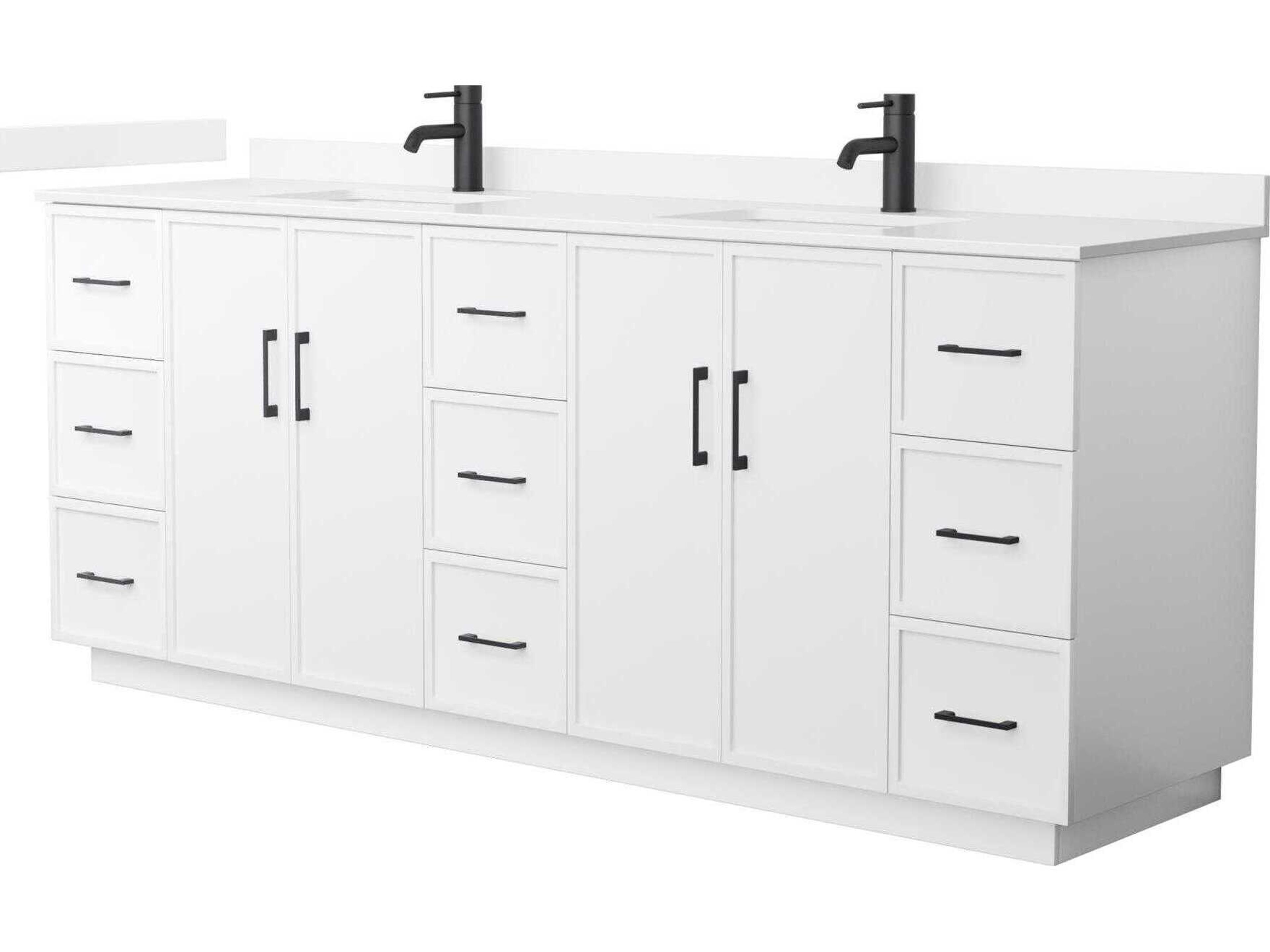 Wyndham Collection Elan-TK 84" White Vanity with Toe Kick