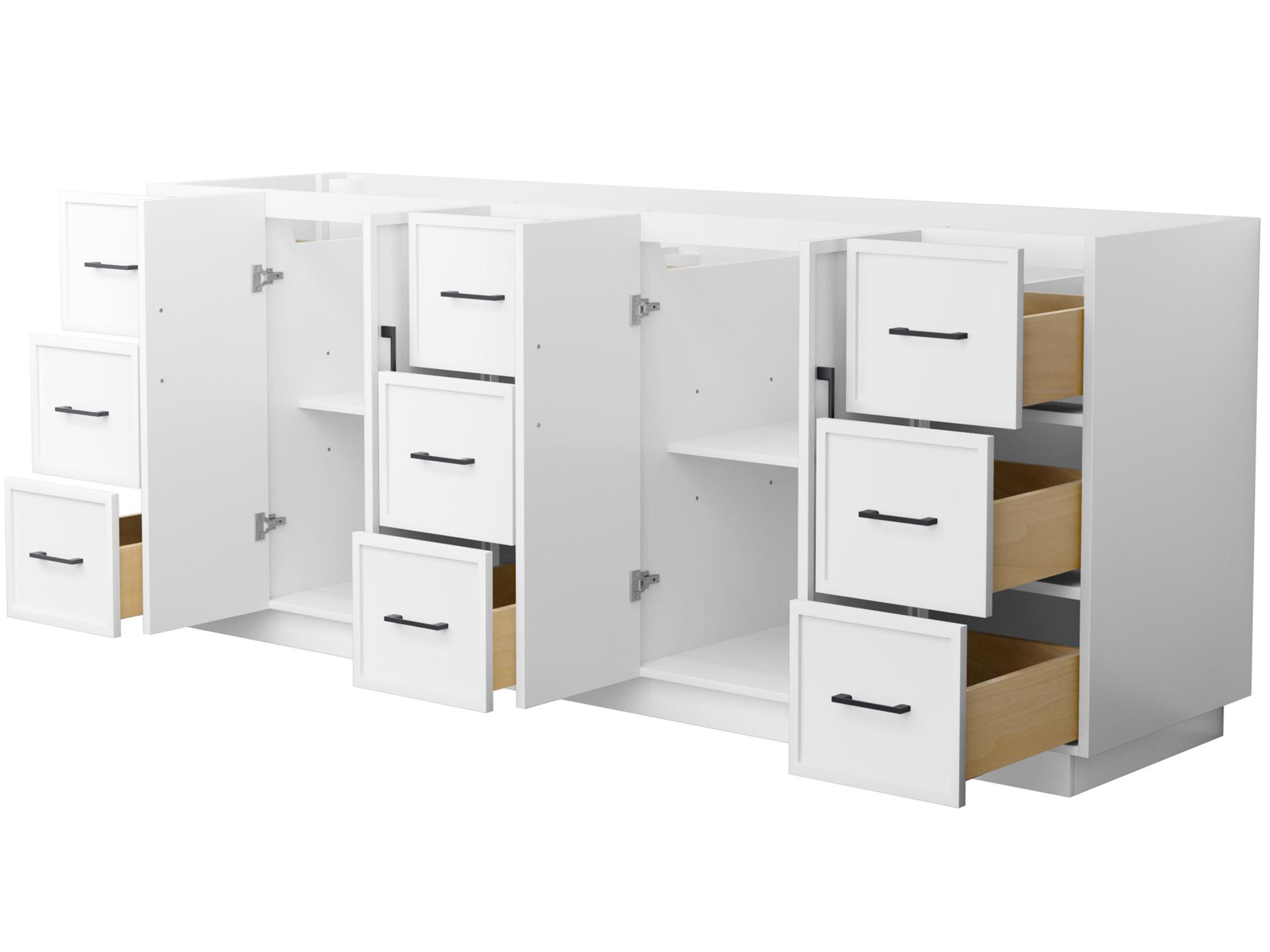 Wyndham Collection Elan-TK 83" White Vanity with Toe Kick