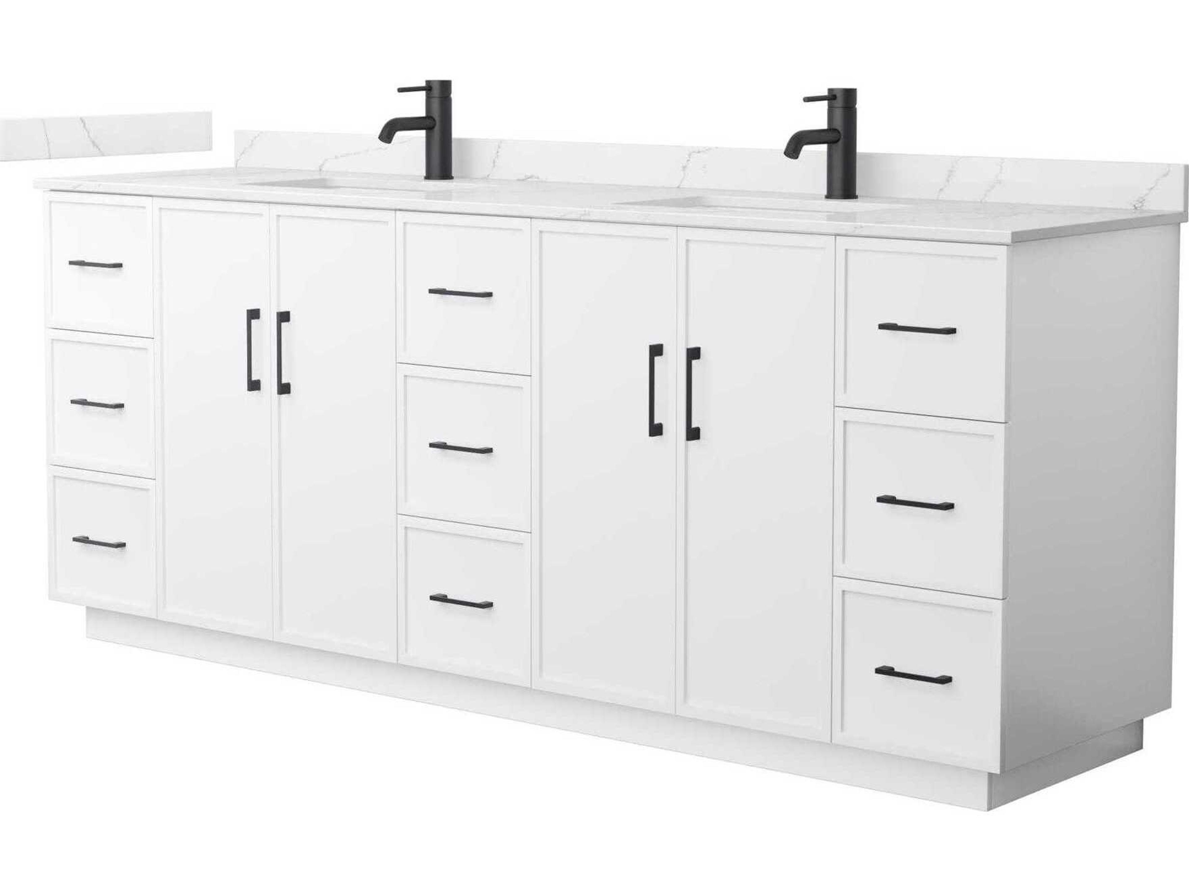 Elan-TK 84" White Vanity with Toe Kick