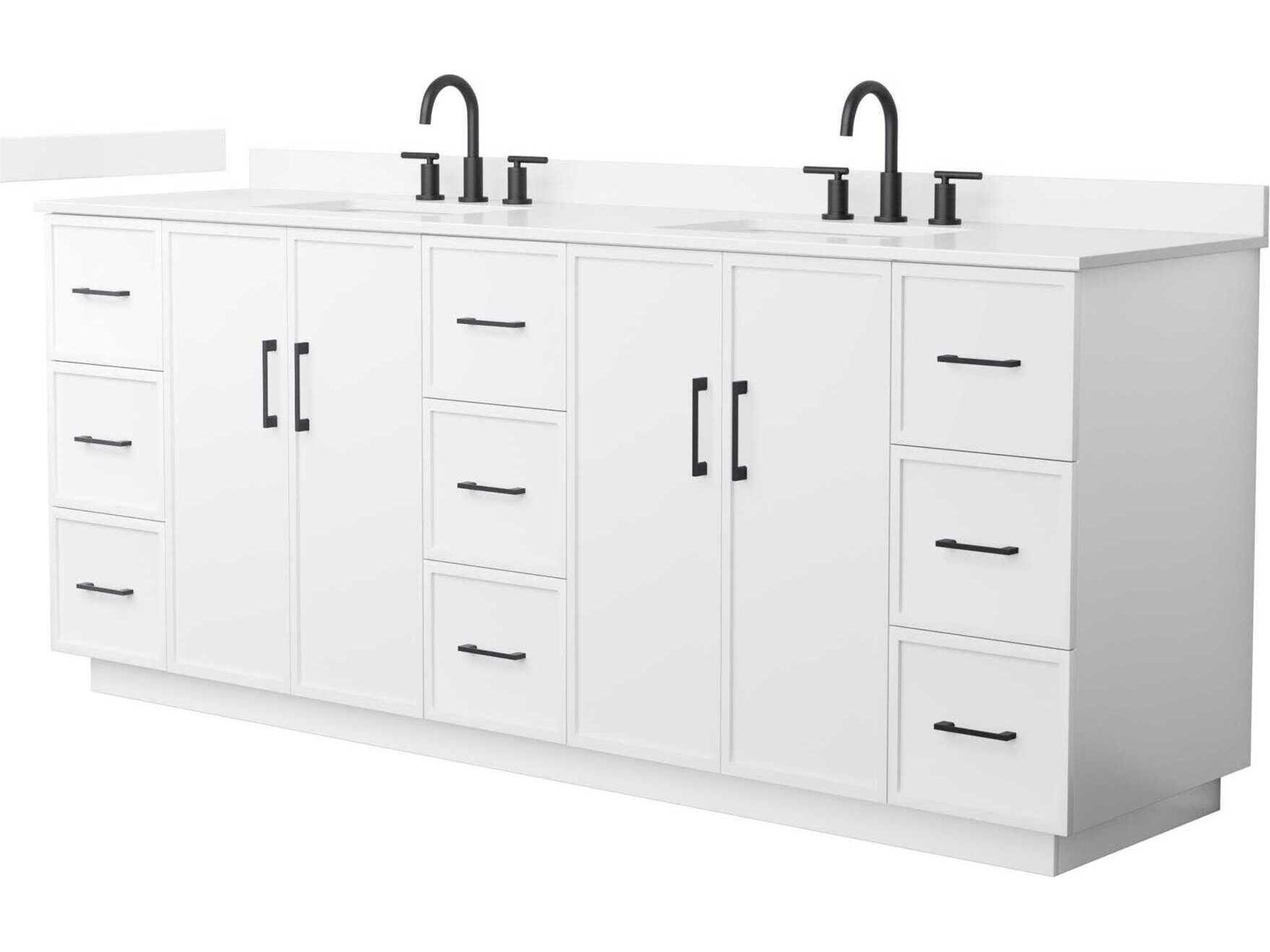 Wyndham Collection Elan-TK 84" White Vanity with Toe Kick