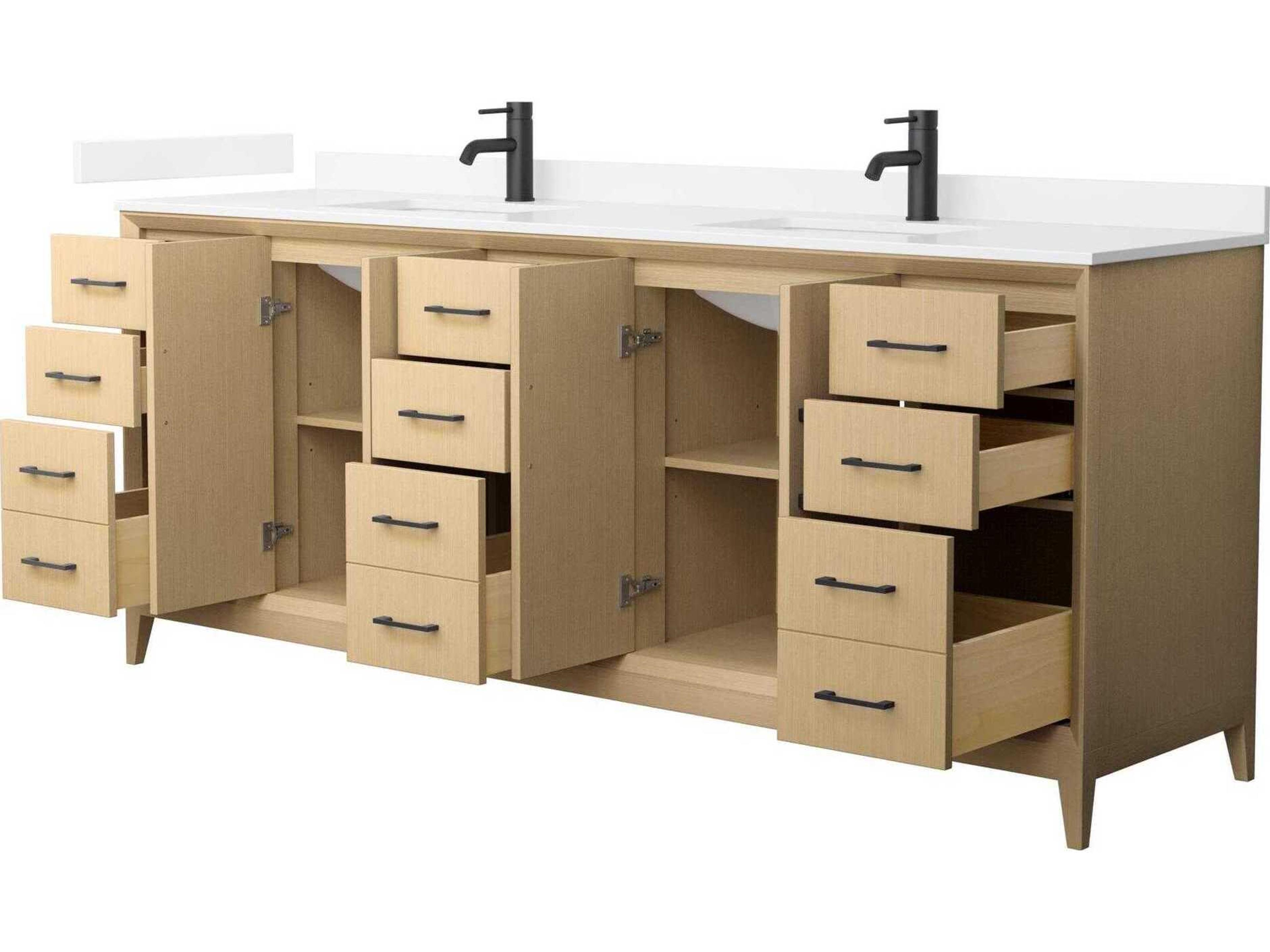 Wyndham Collection Janna 84" White Vanity