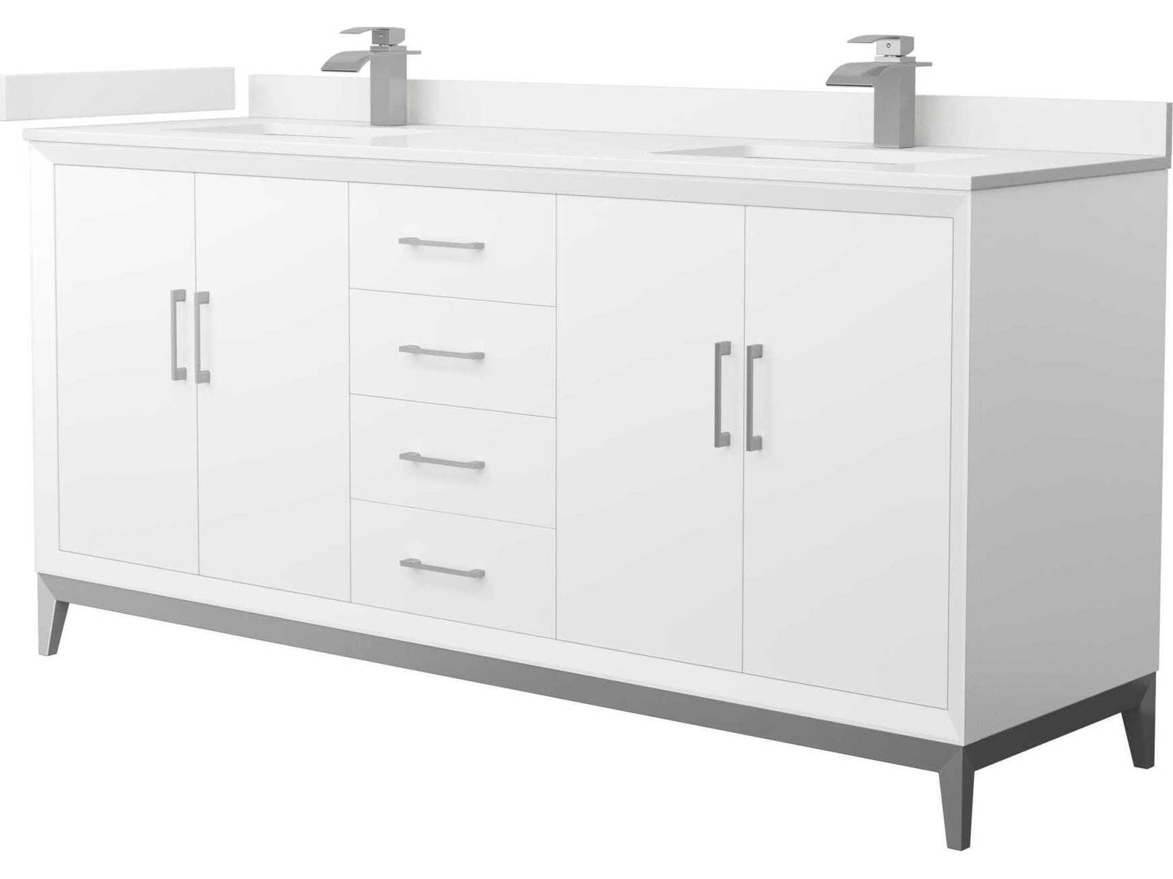Wyndham Collection Amici 72" White Vanity