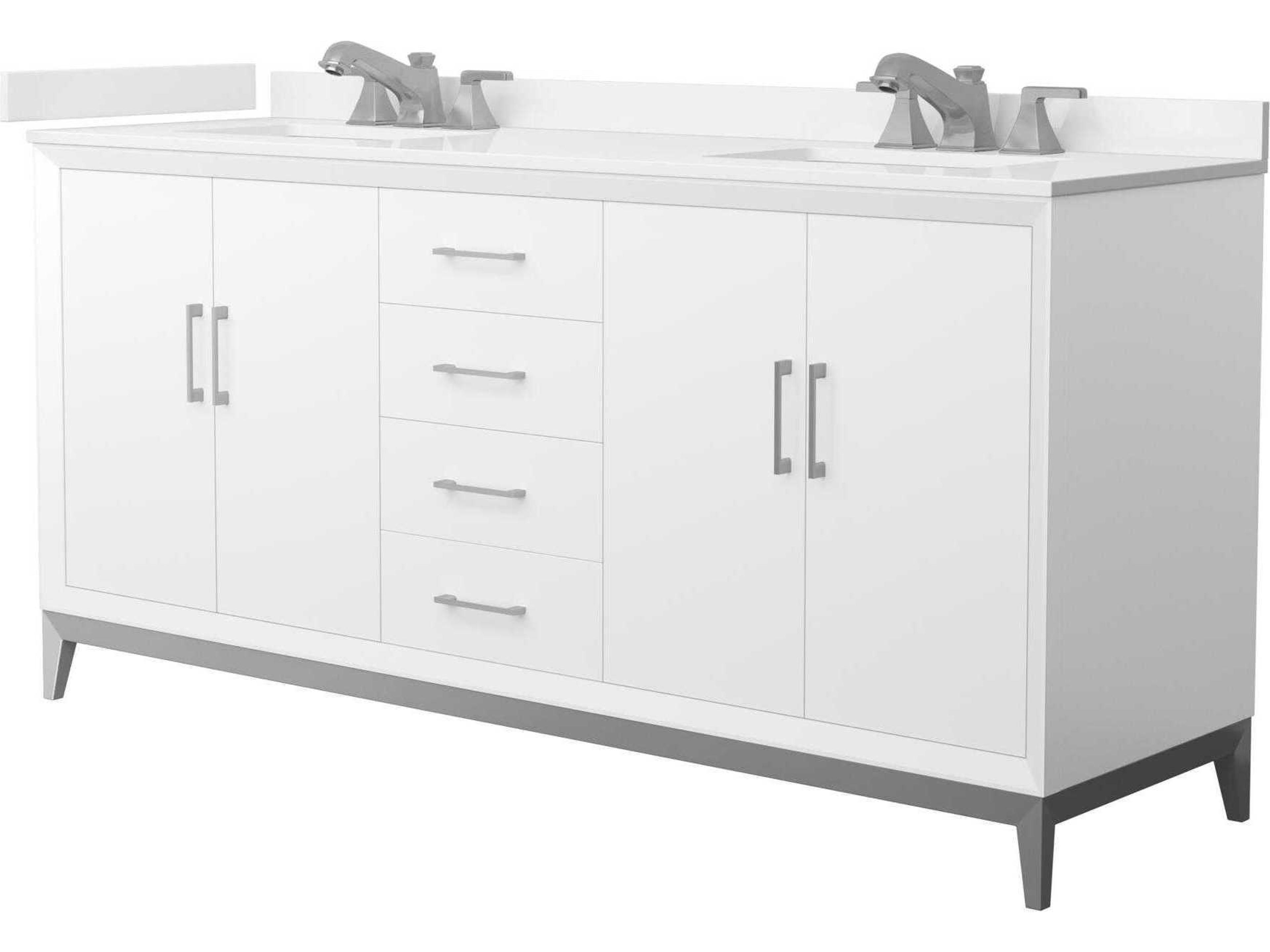 Wyndham Collection Amici 72" White Vanity