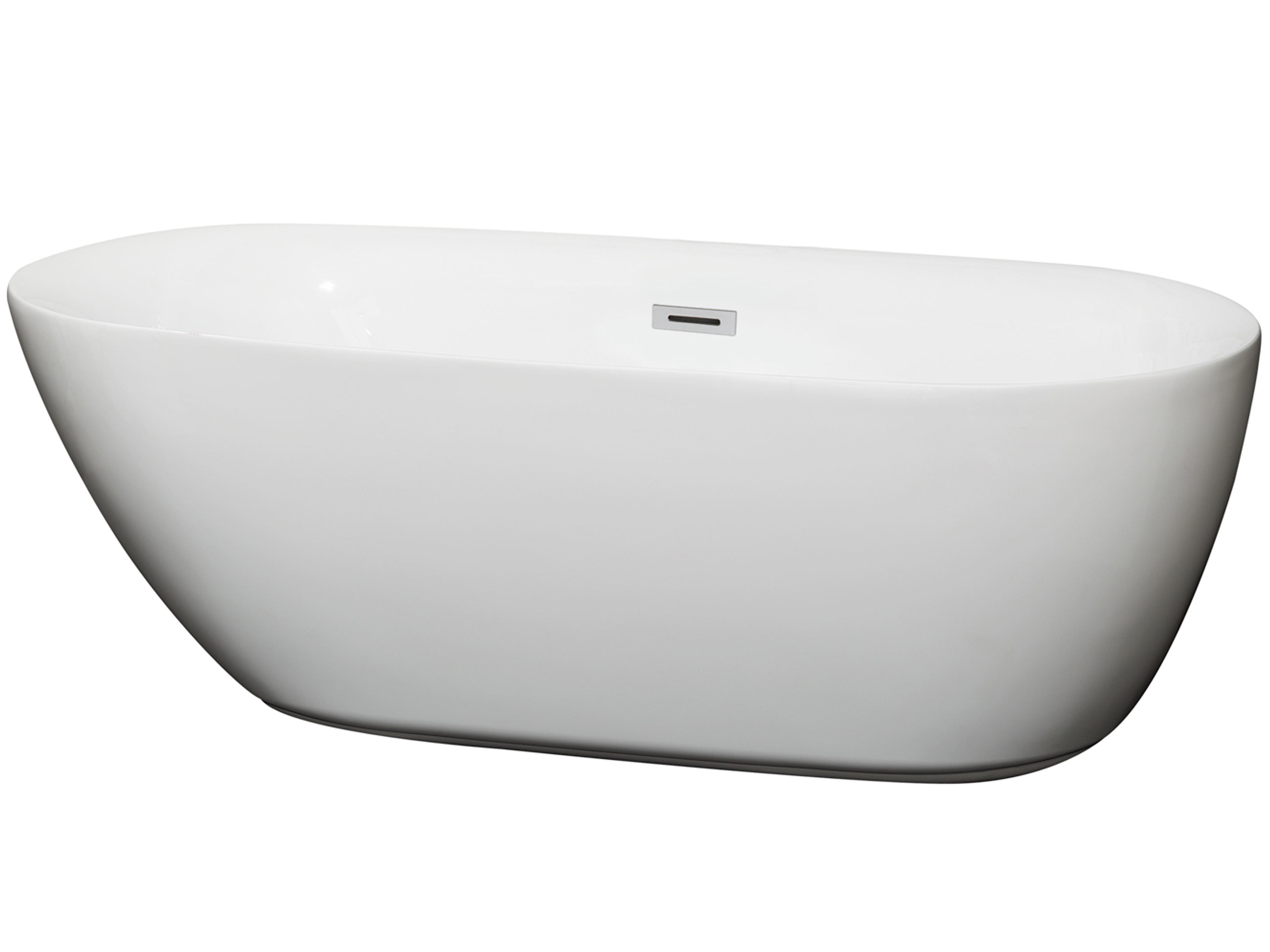 Melissa White Bathtub with Drain and Overflow