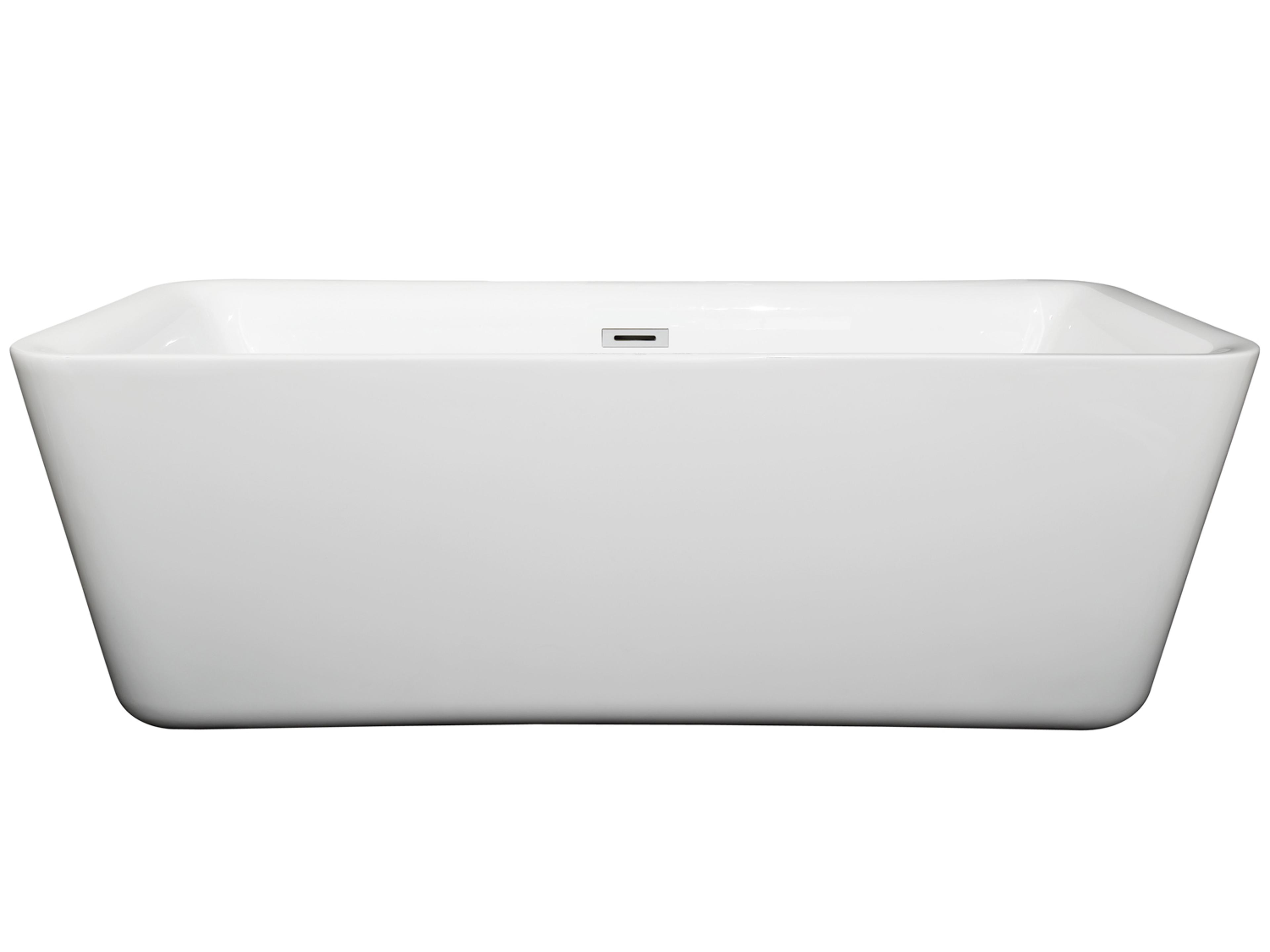 Wyndham Collection Emily White Bathtub with Drain and Overflow
