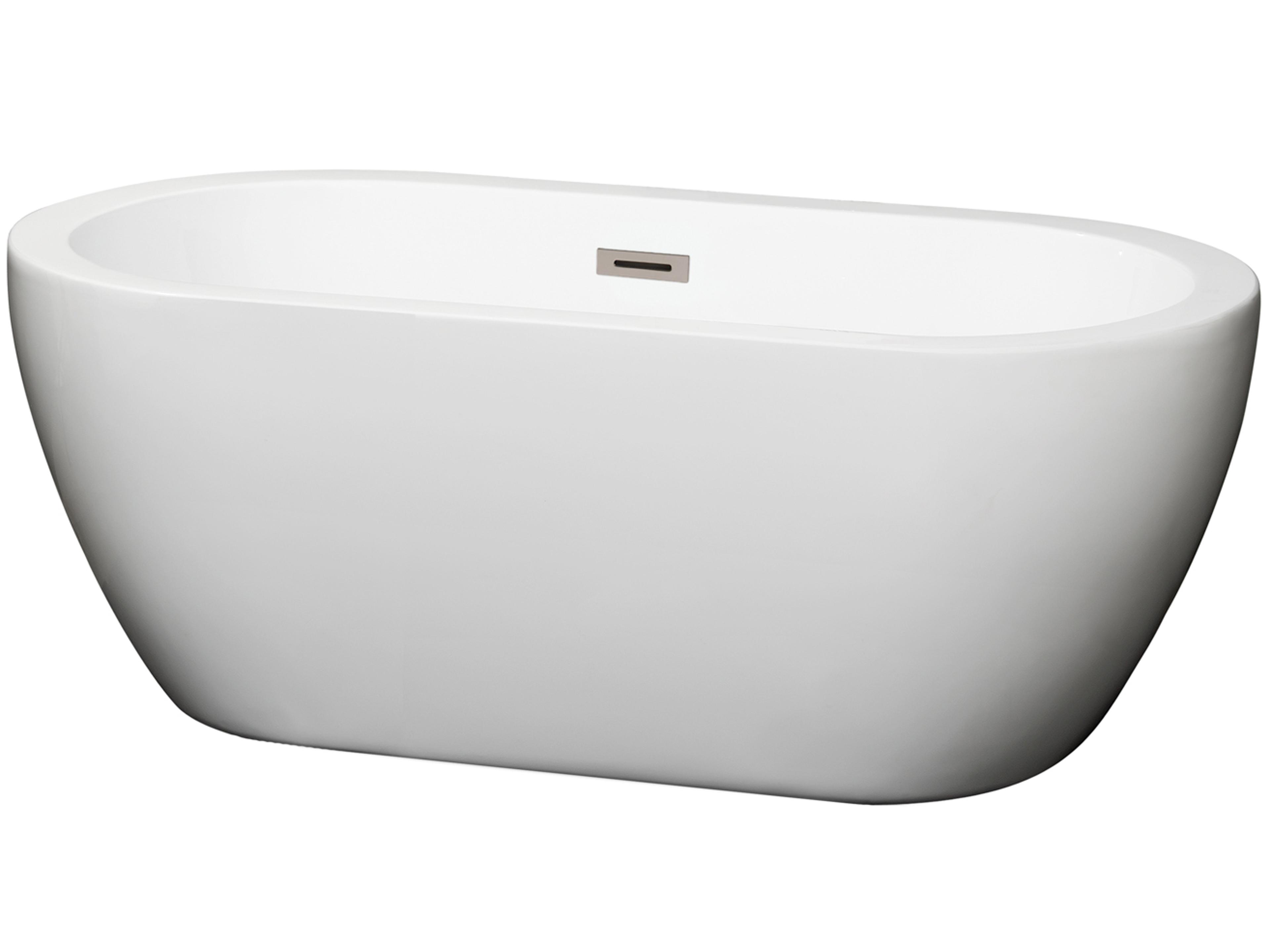 Wyndham Collection Soho White Bathtub with Drain and Overflow