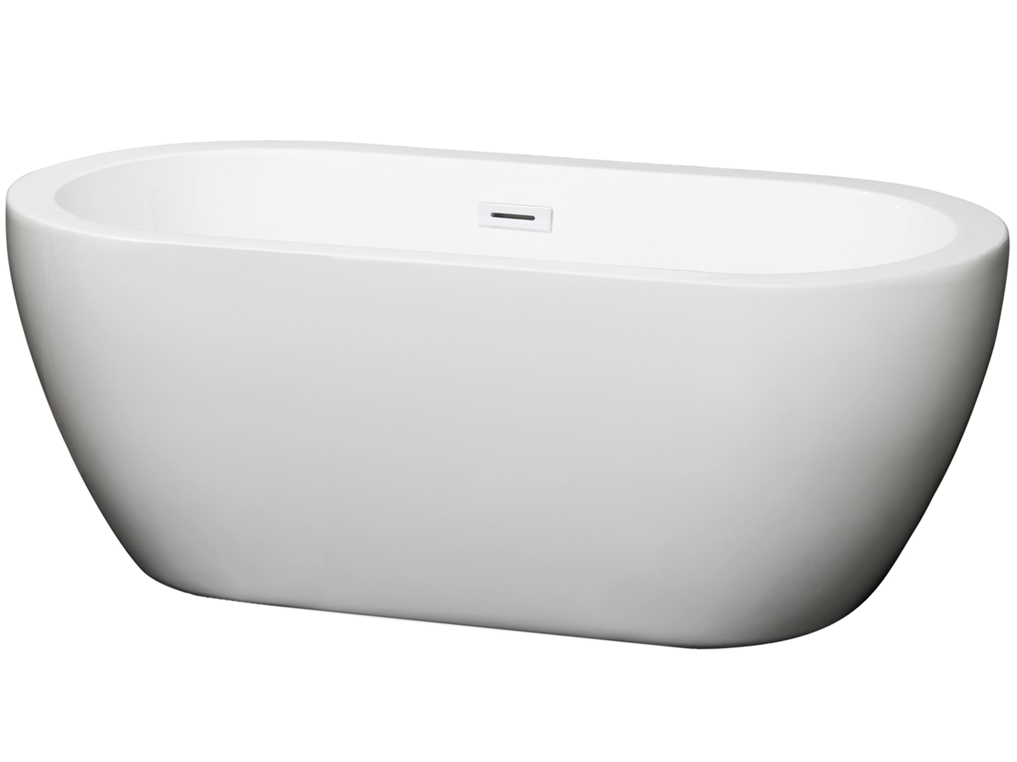 Wyndham Collection Soho White Bathtub with Drain and Overflow