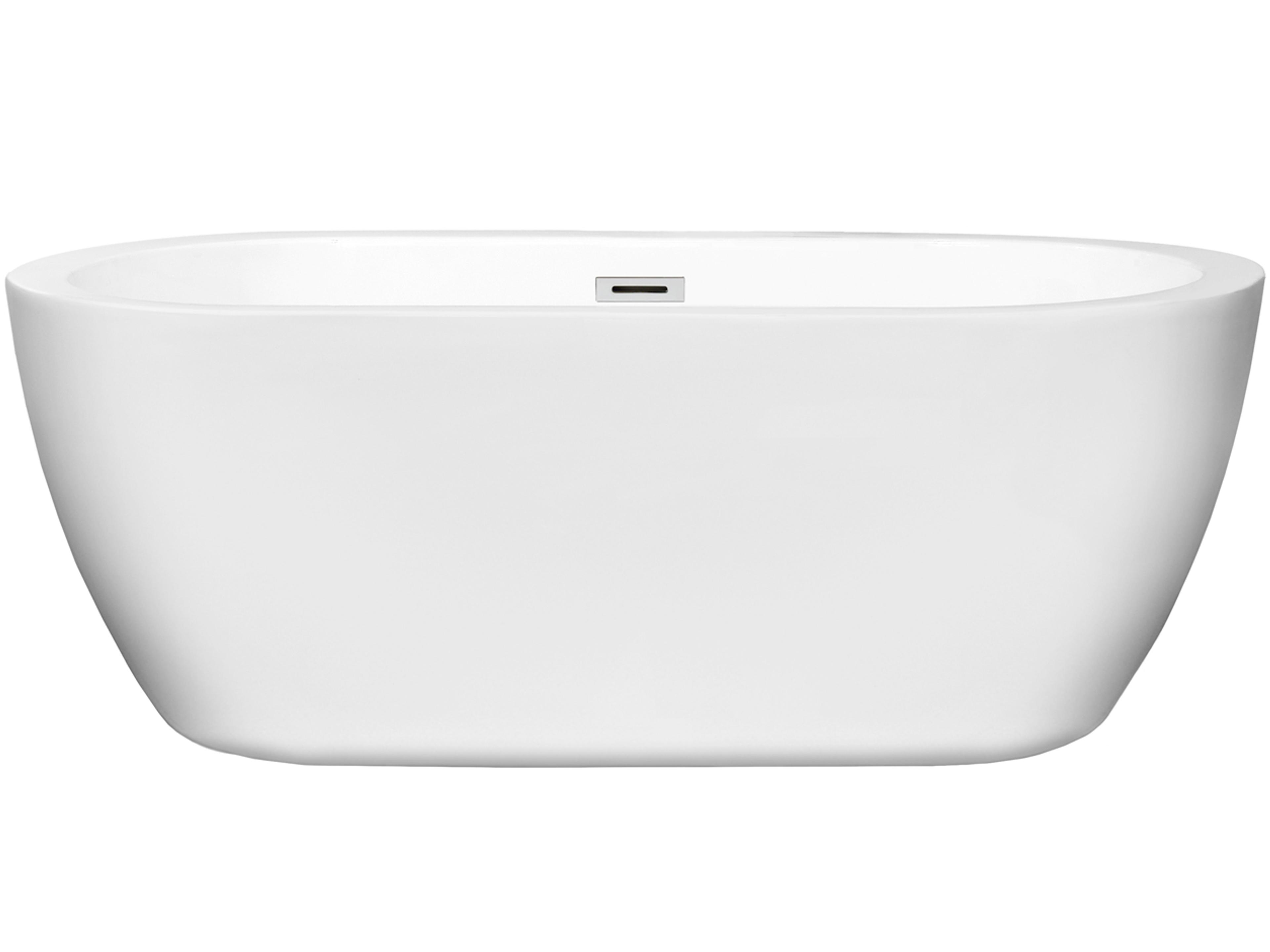Wyndham Collection Soho White Bathtub with Drain and Overflow