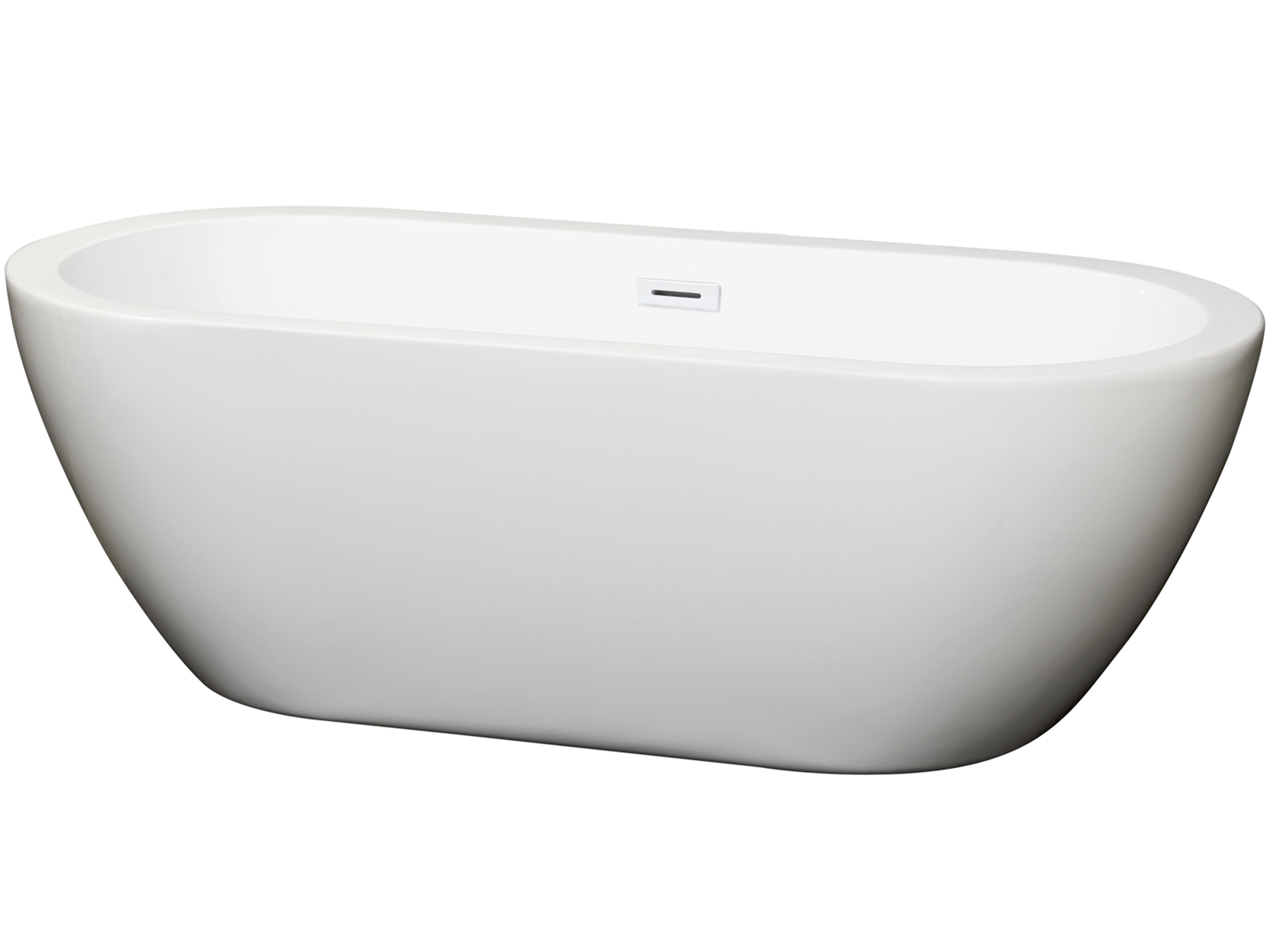 Wyndham Collection Soho White Bathtub with Drain and Overflow