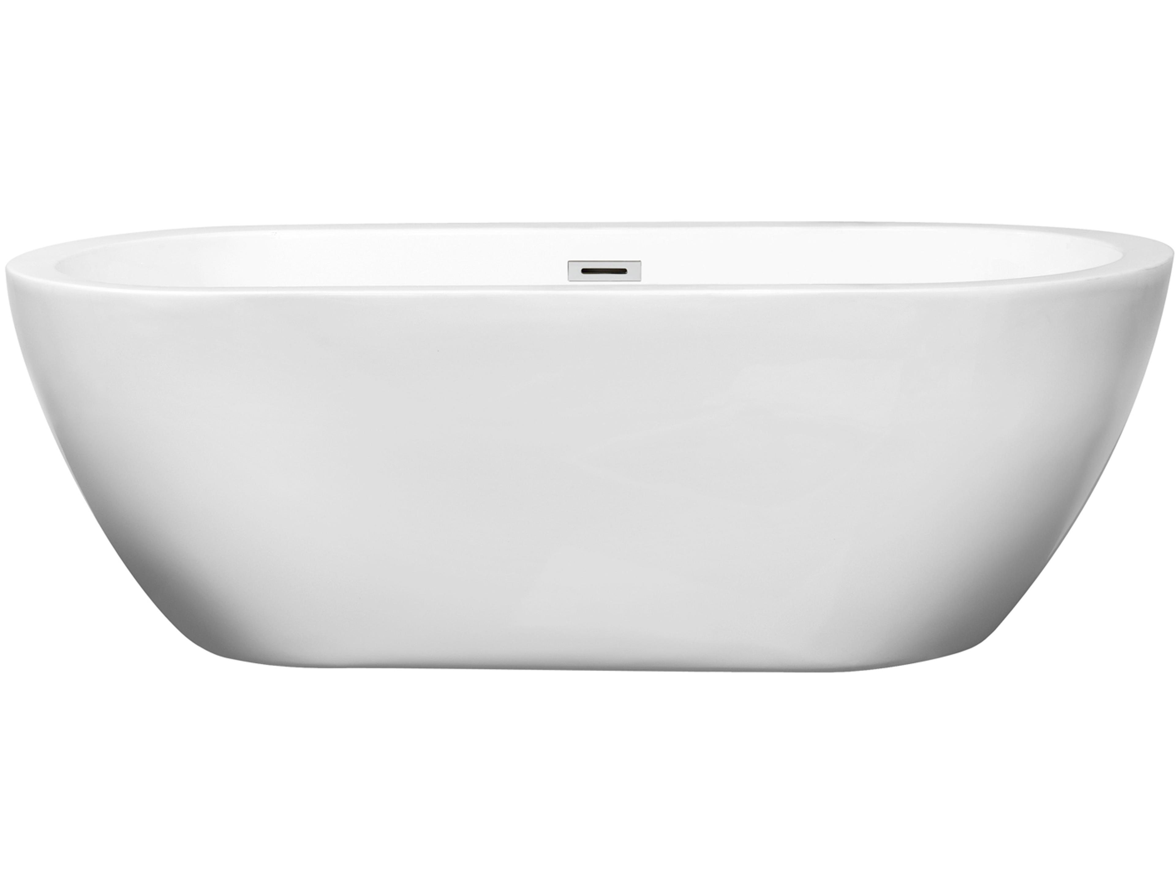 Wyndham Collection Soho White Bathtub with Drain and Overflow