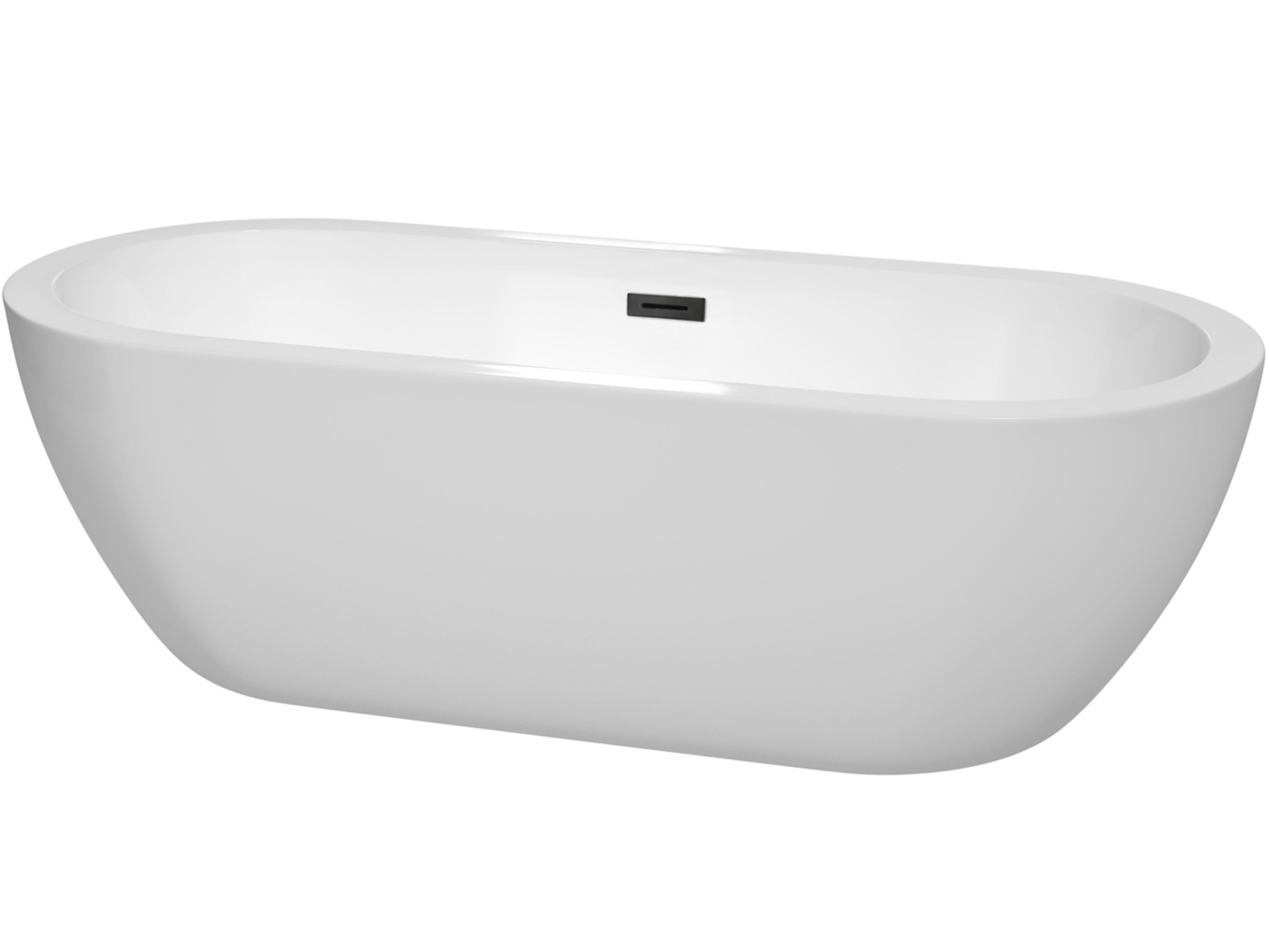 Wyndham Collection Soho White Bathtub with Drain and Overflow