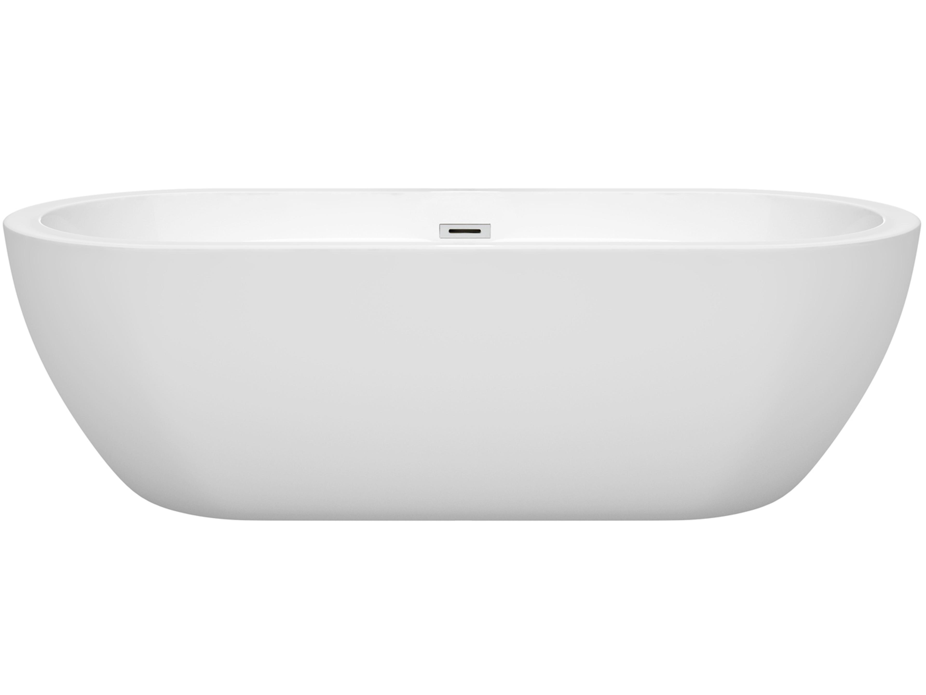 Wyndham Collection Soho White Bathtub with Drain and Overflow