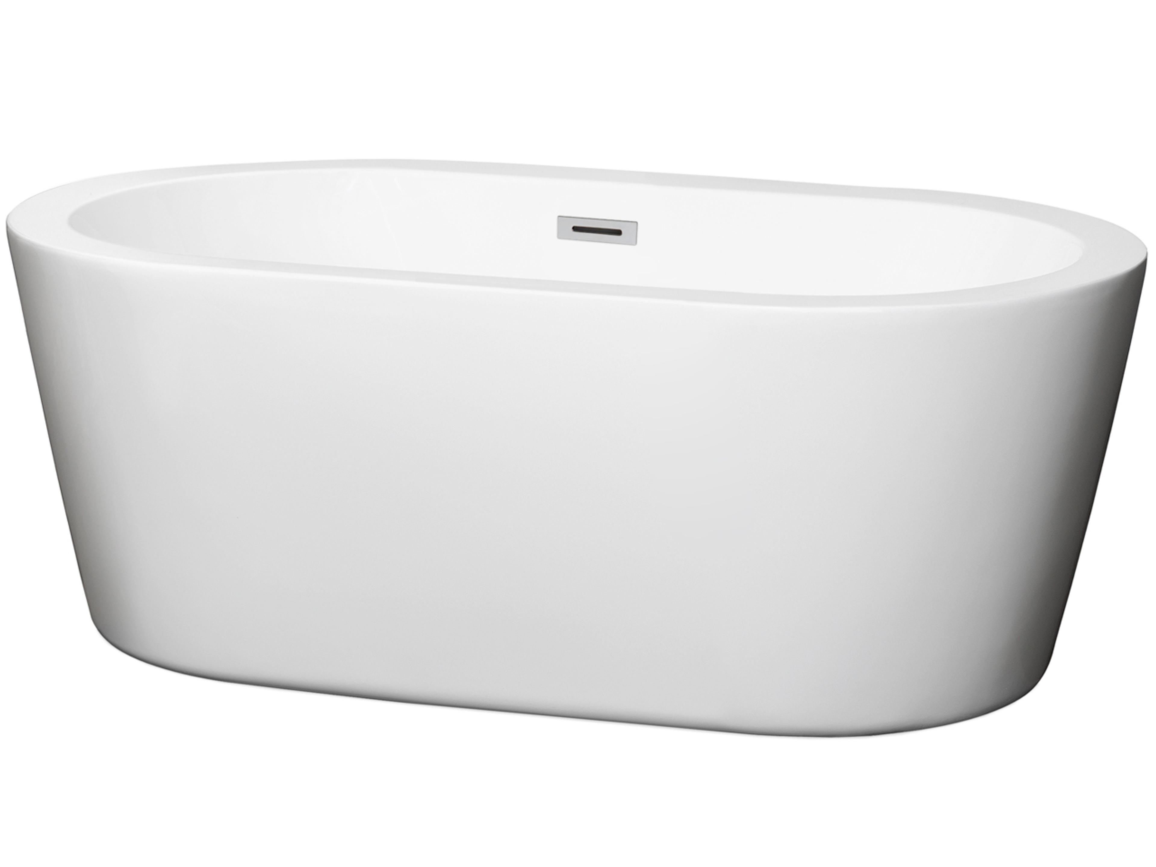 Mermaid White Bathtub with Drain and Overflow