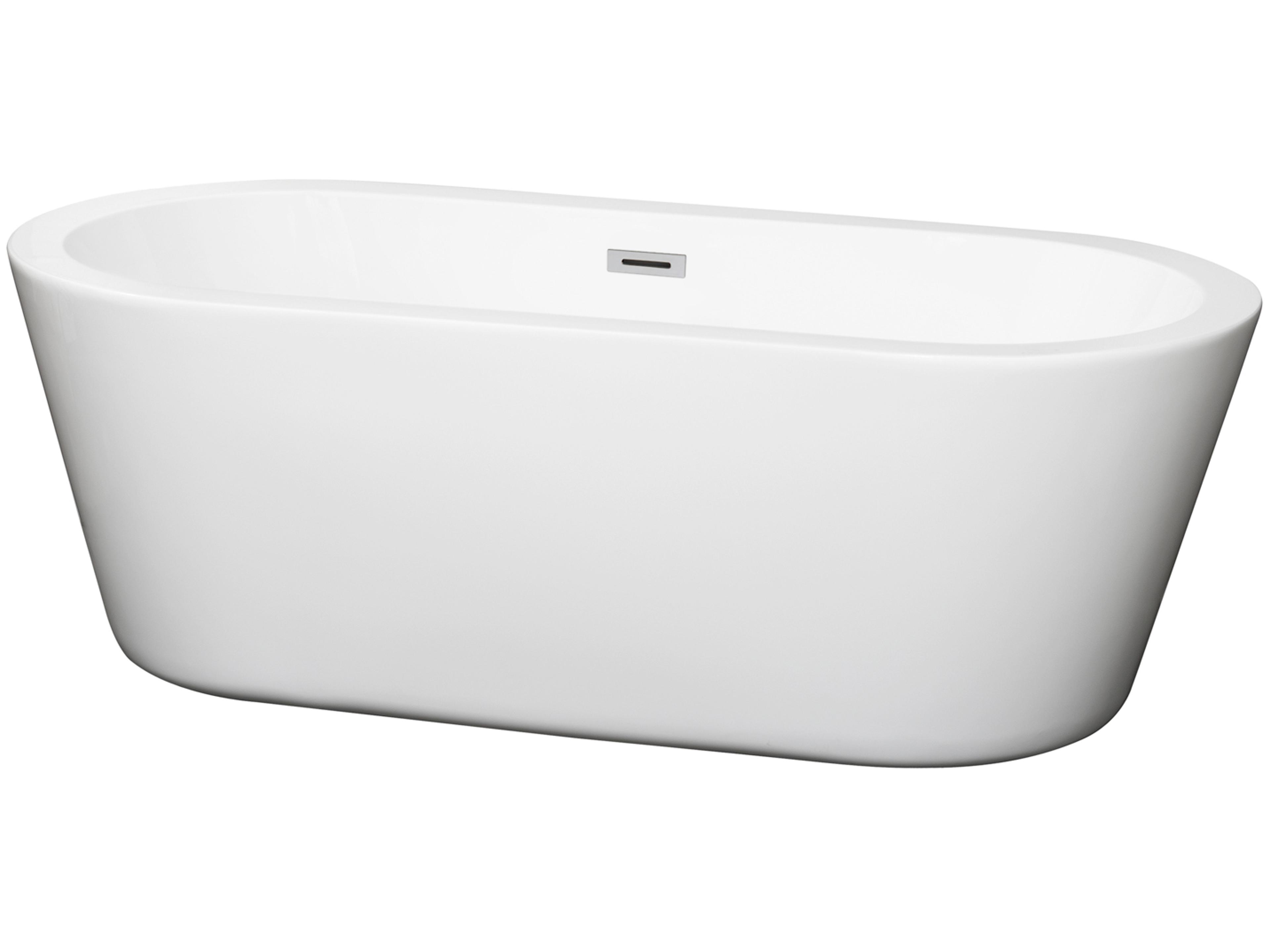 Mermaid White Bathtub with Drain and Overflow