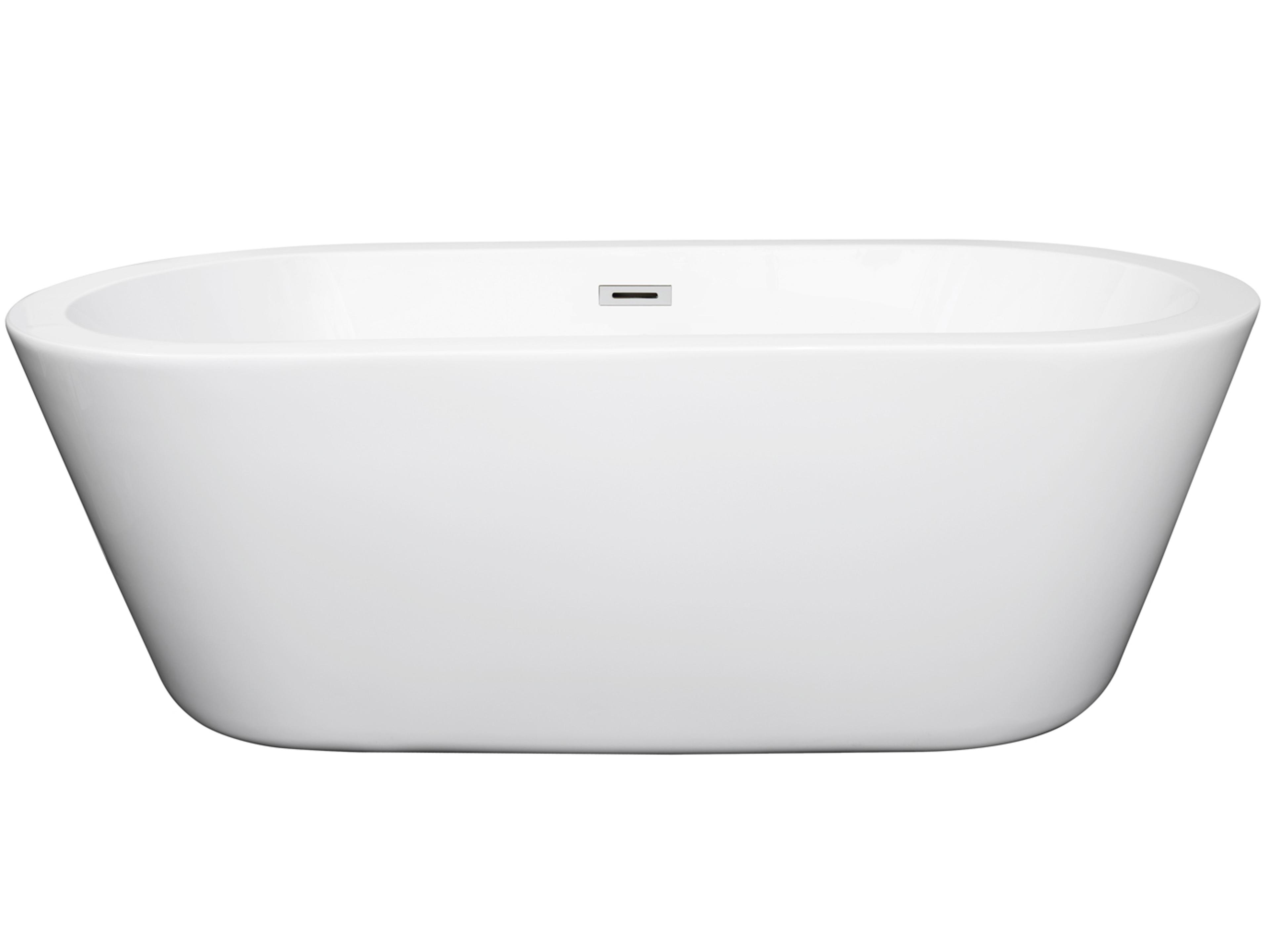 Wyndham Collection Mermaid White Bathtub with Drain and Overflow