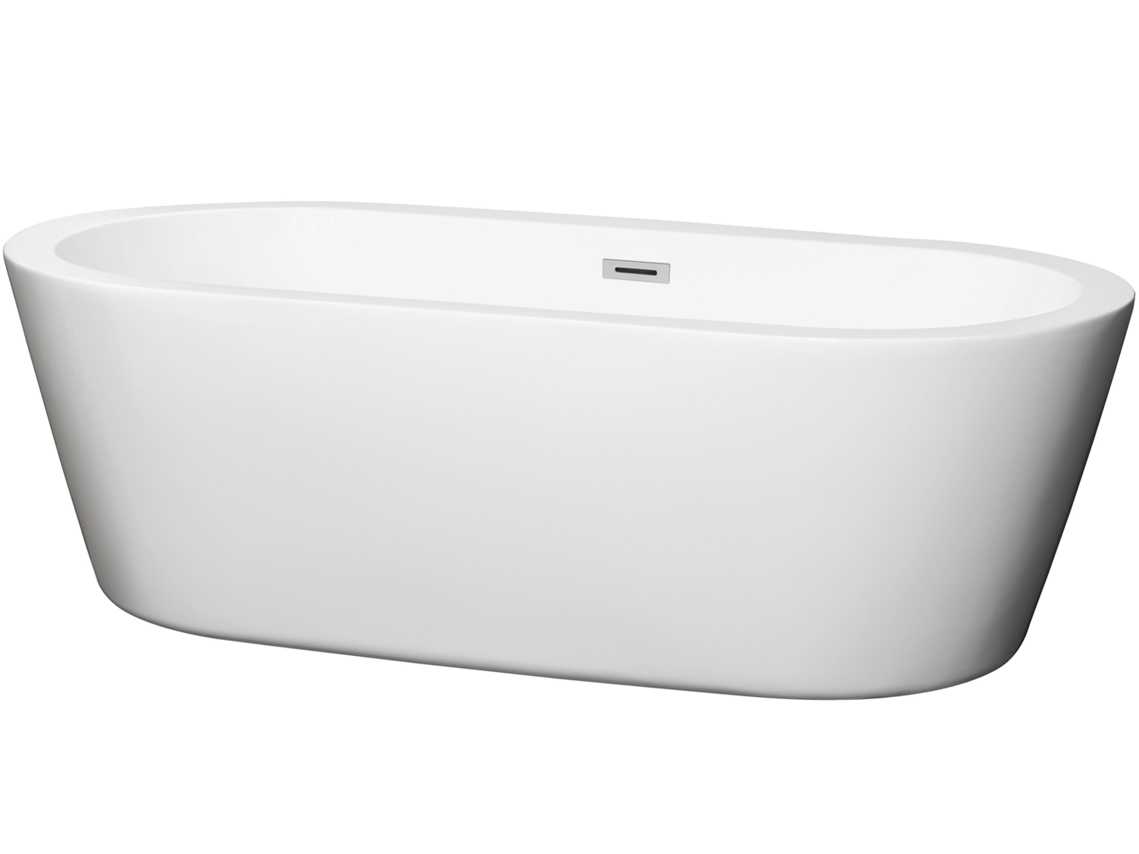 Mermaid White Bathtub with Drain and Overflow