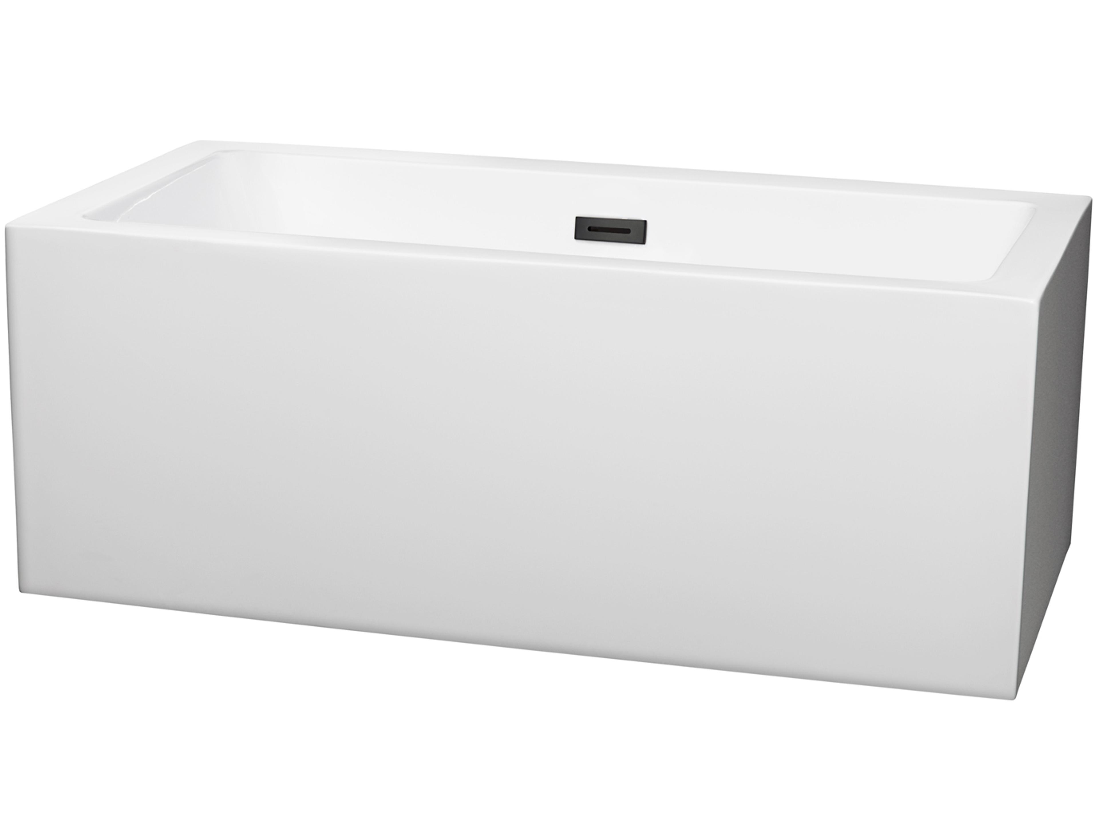 Wyndham Collection Melody White Bathtub with Drain and Overflow