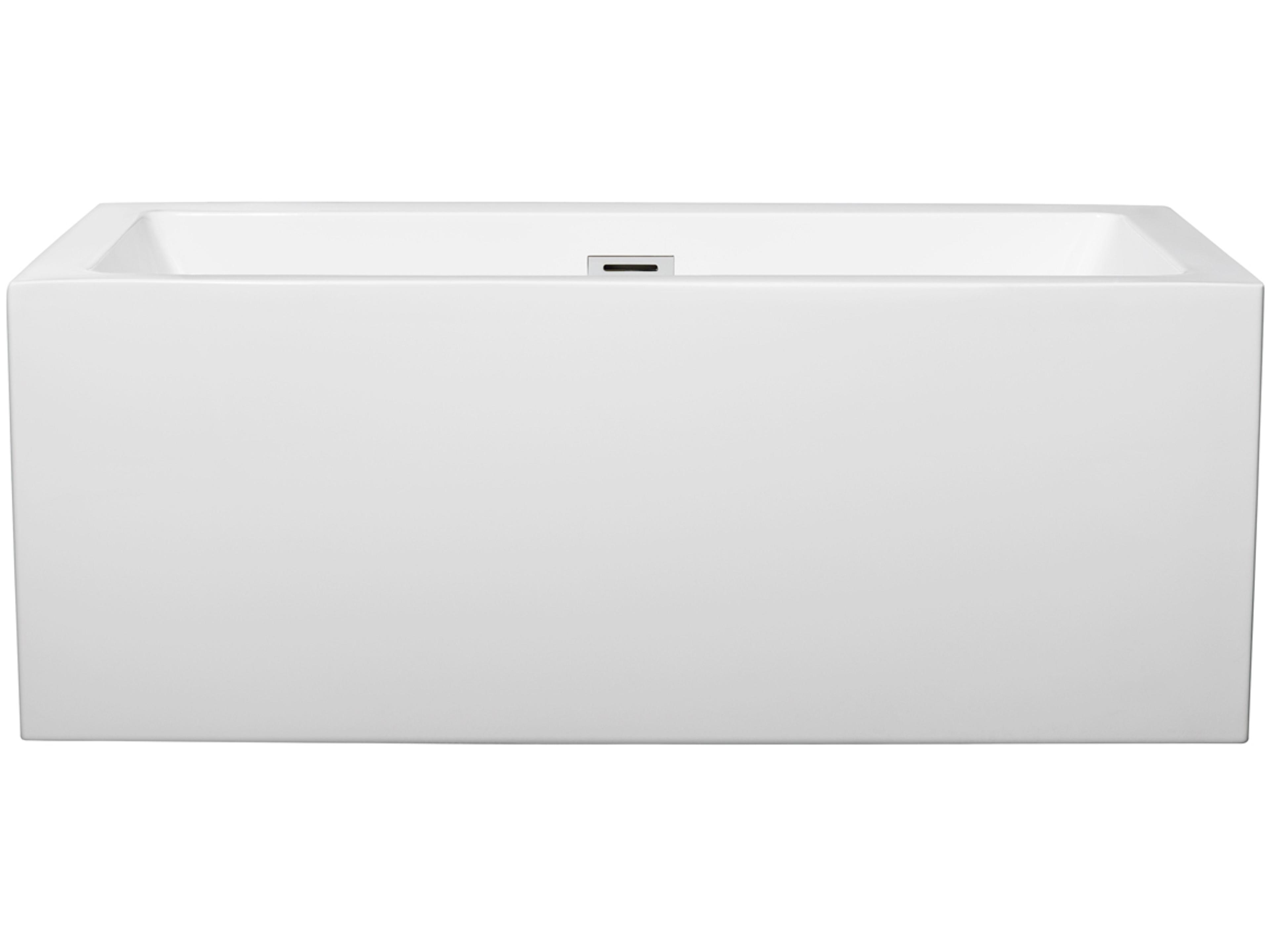 Wyndham Collection Melody White Bathtub with Drain and Overflow