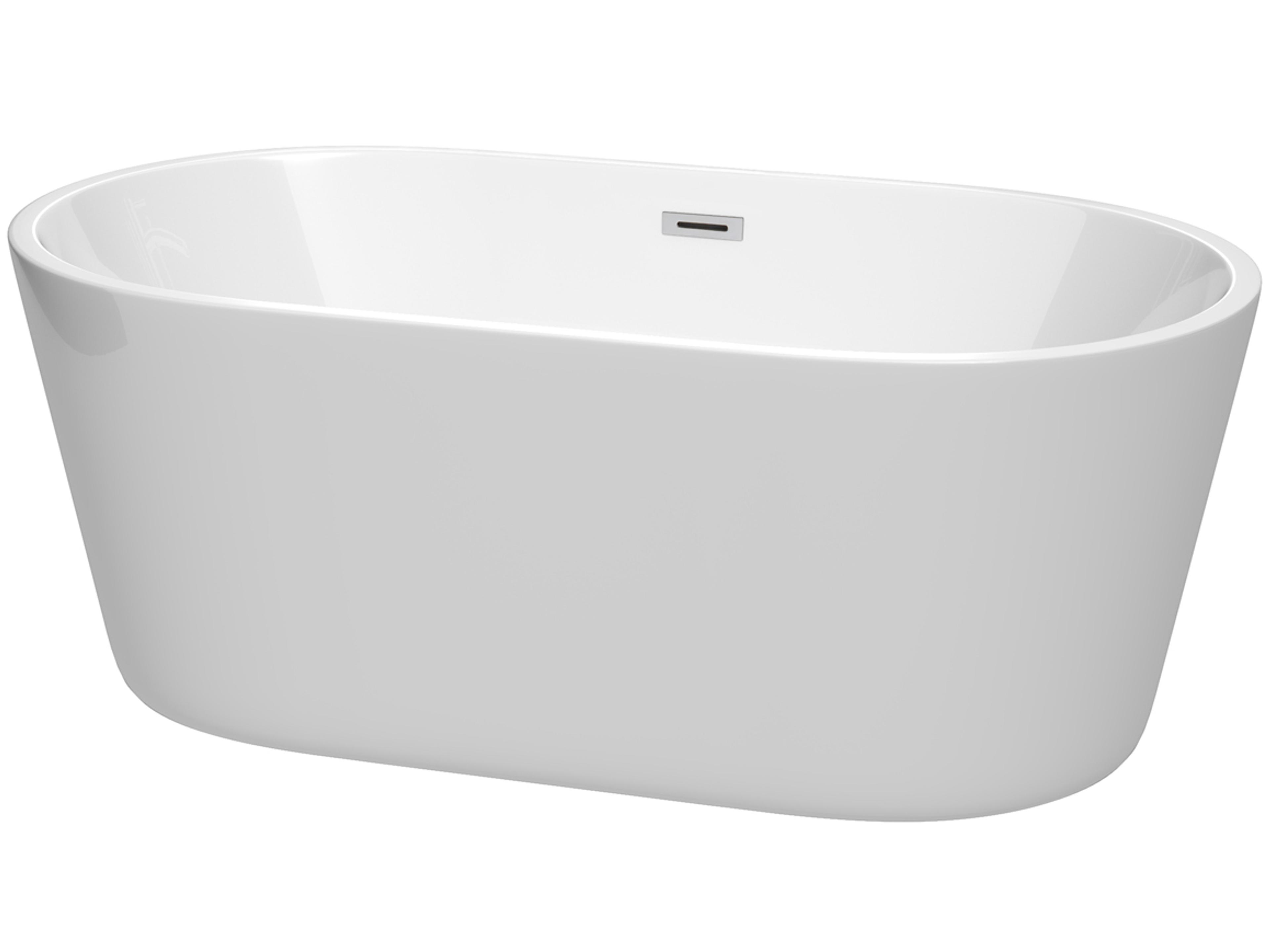 Carissa White Bathtub with Drain and Overflow