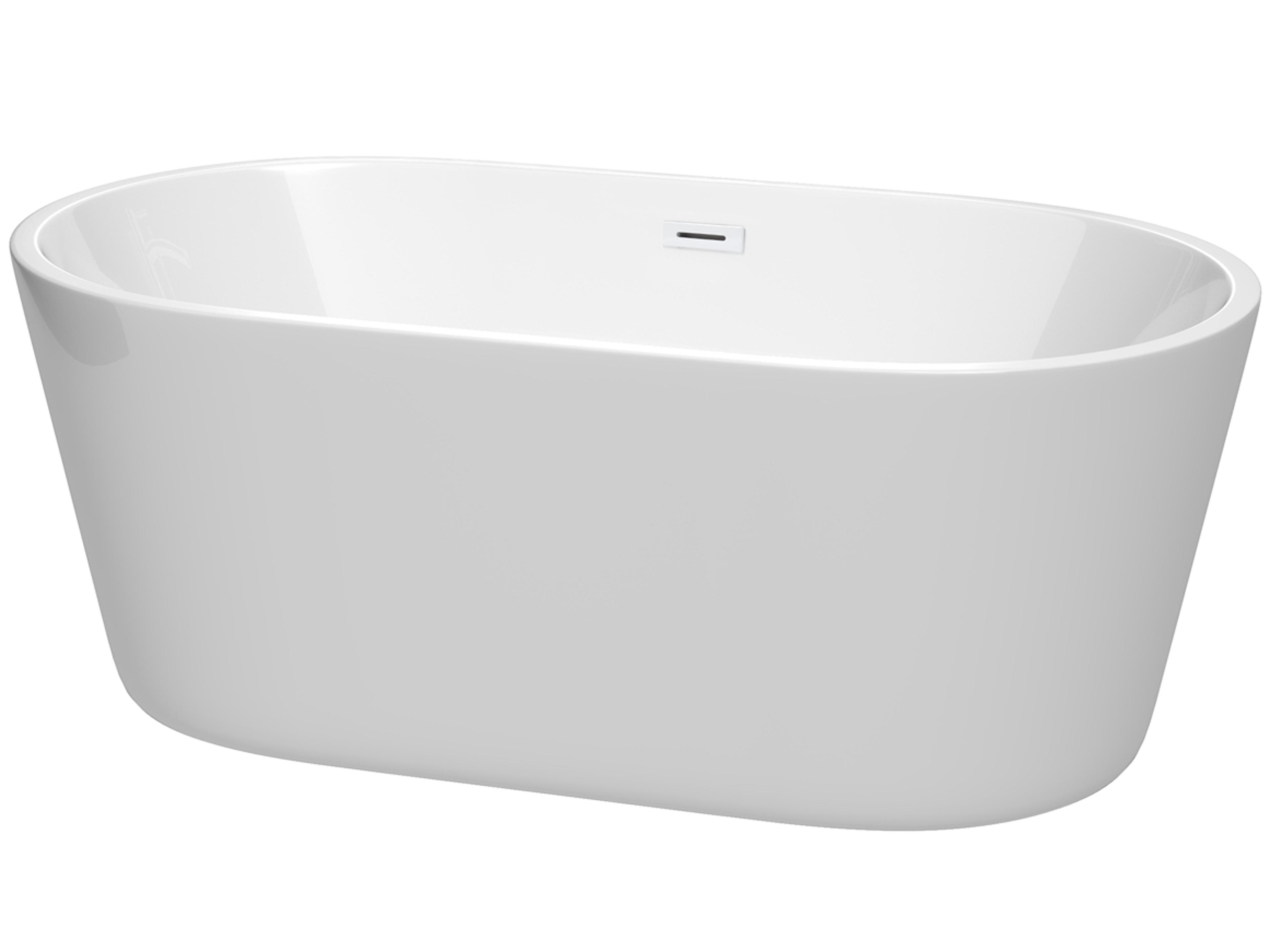 Wyndham Collection Carissa White Bathtub with Drain and Overflow