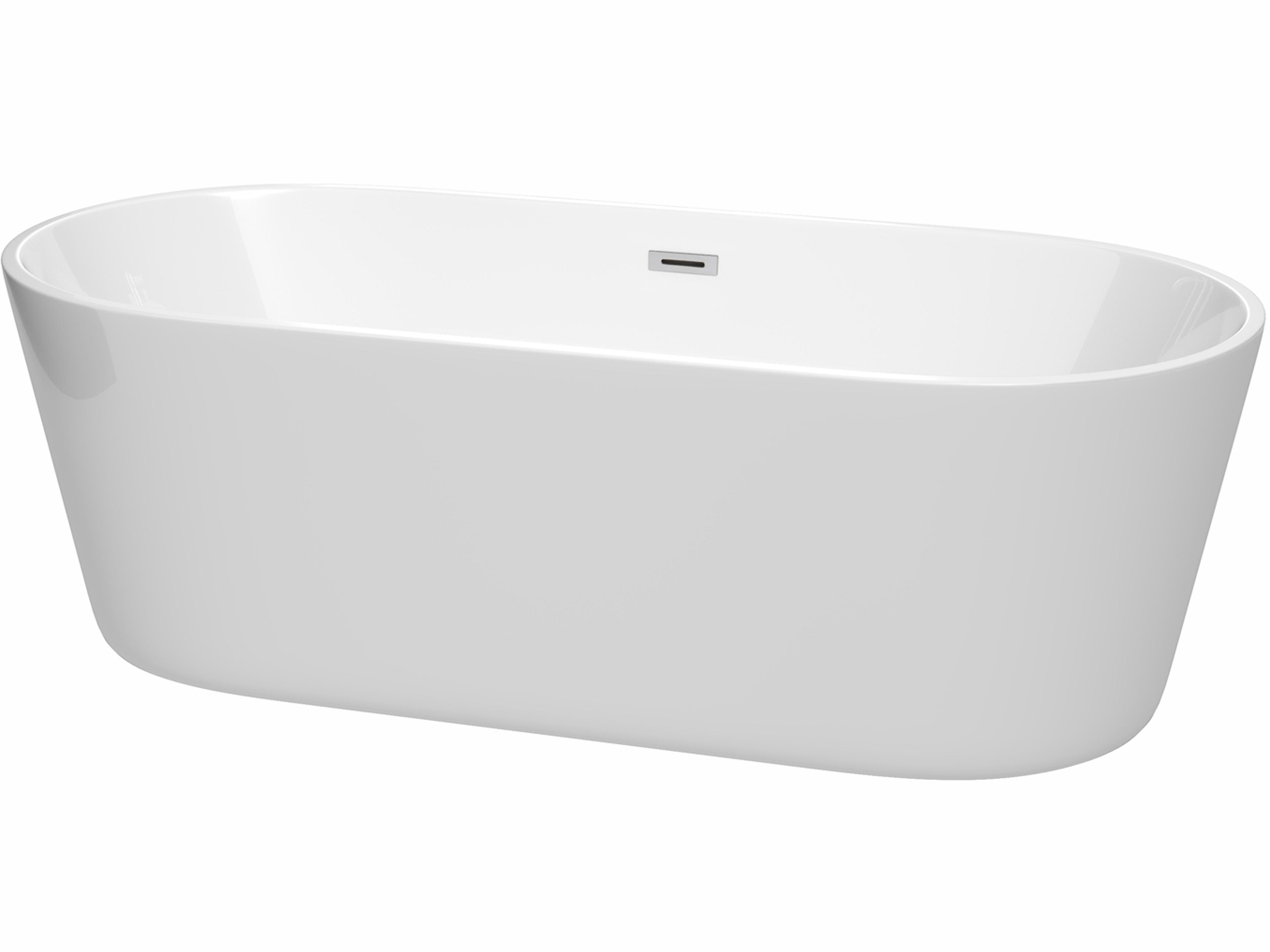 Carissa White Bathtub with Drain and Overflow