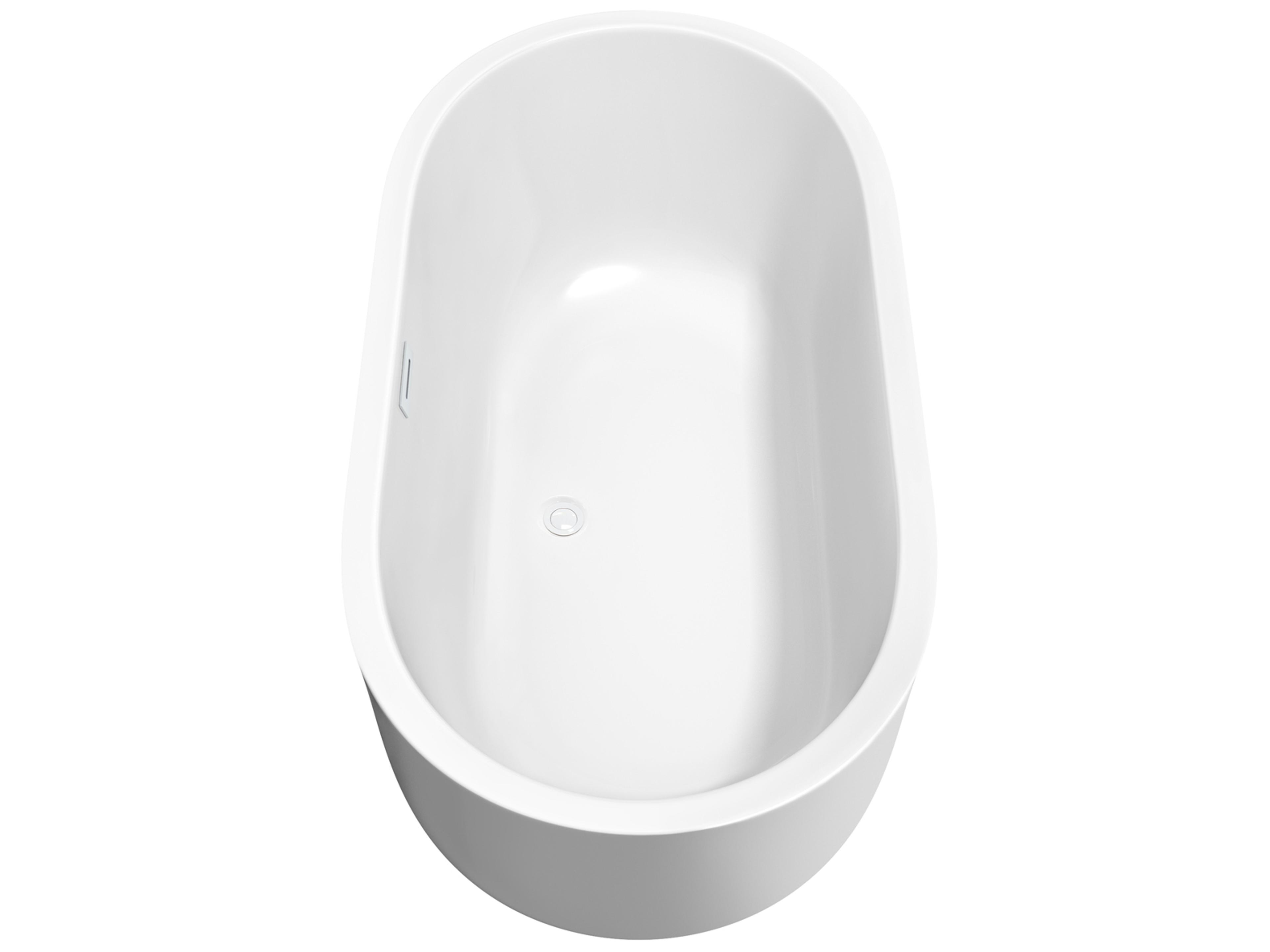 Wyndham Collection Juliette White Bathtub with Shiny White Trim and Floor Mounted Faucet