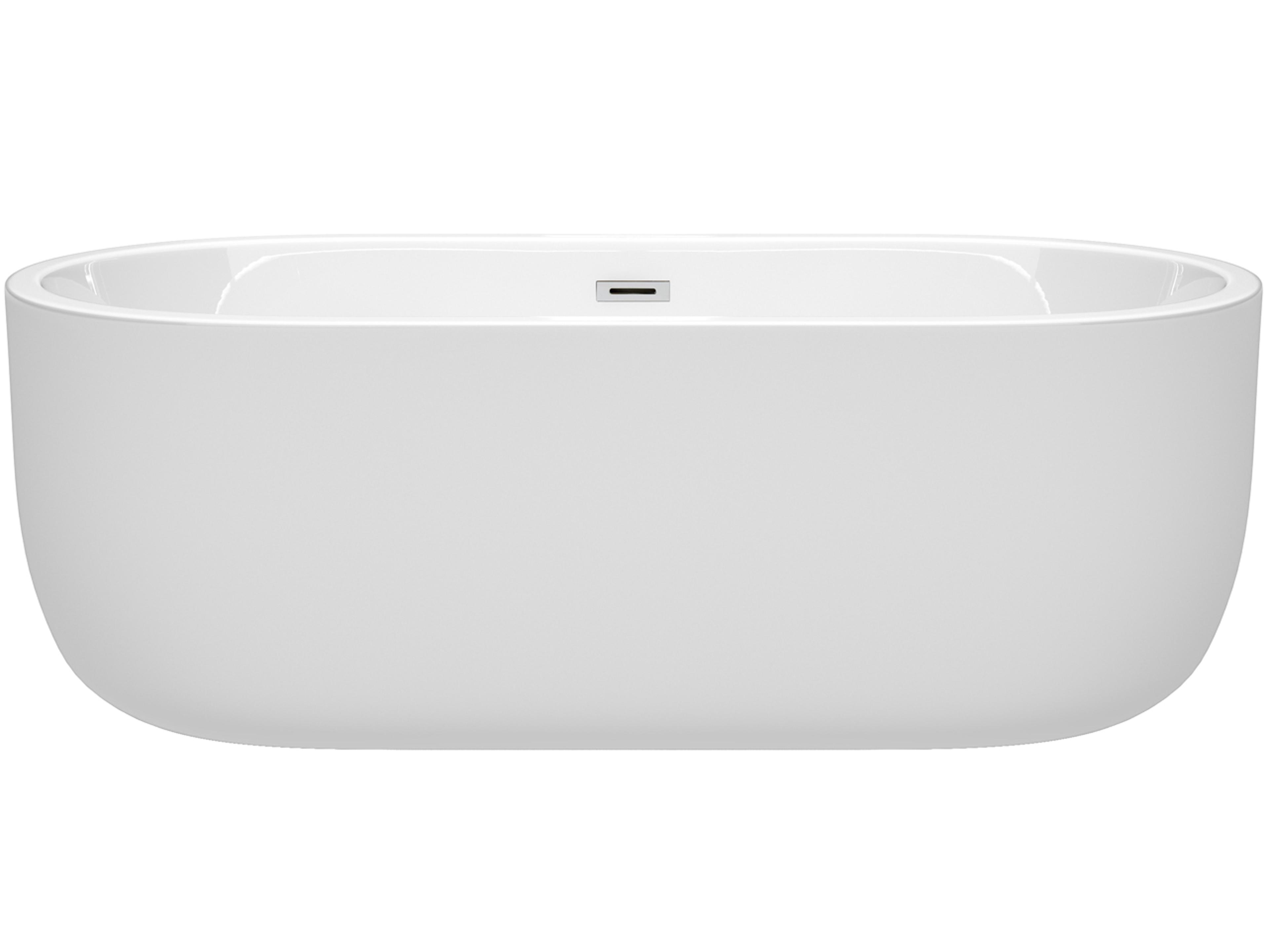 Wyndham Collection Juliette White Bathtub with Drain and Overflow