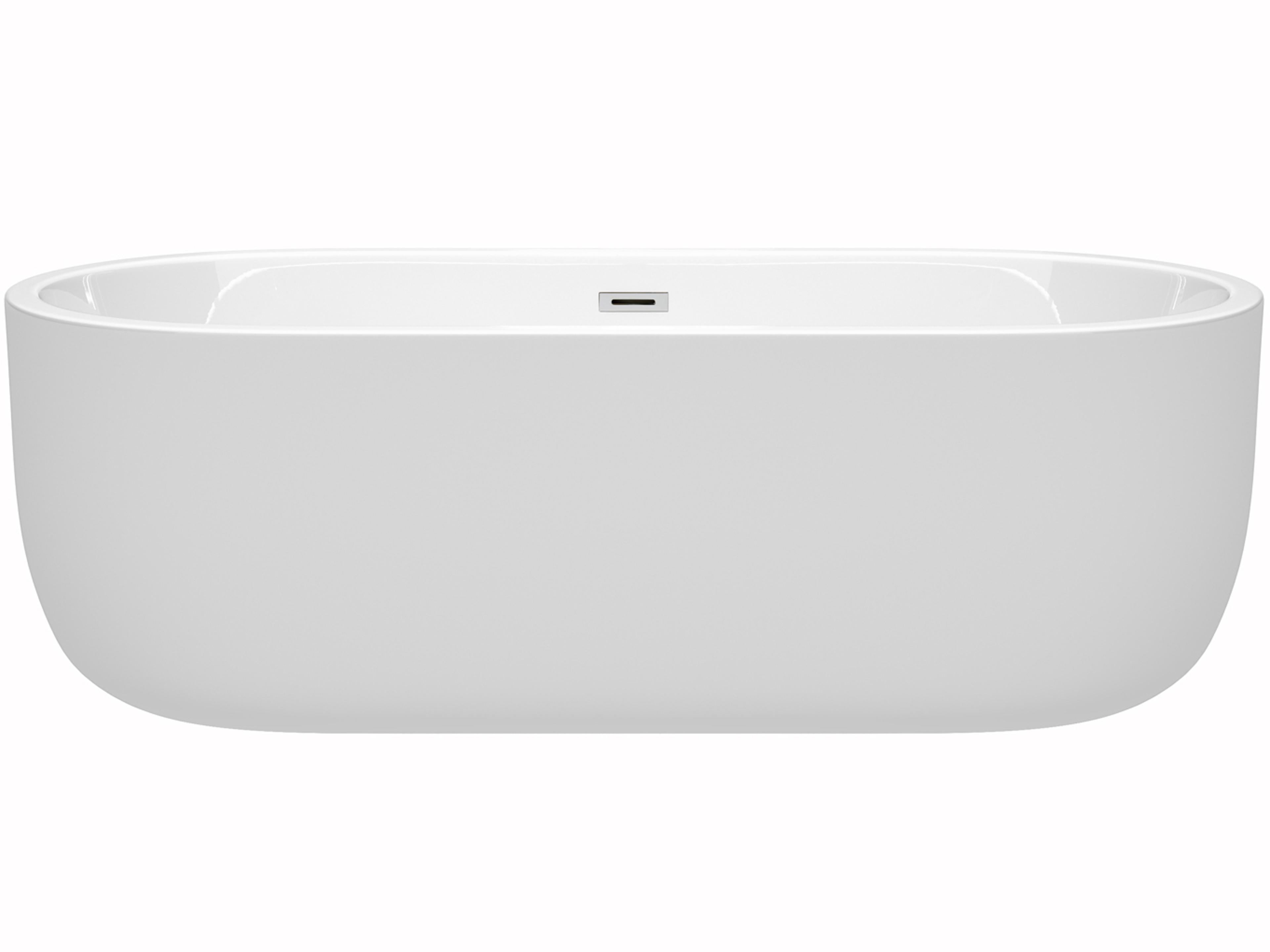 Wyndham Collection Juliette White Bathtub with Drain and Overflow