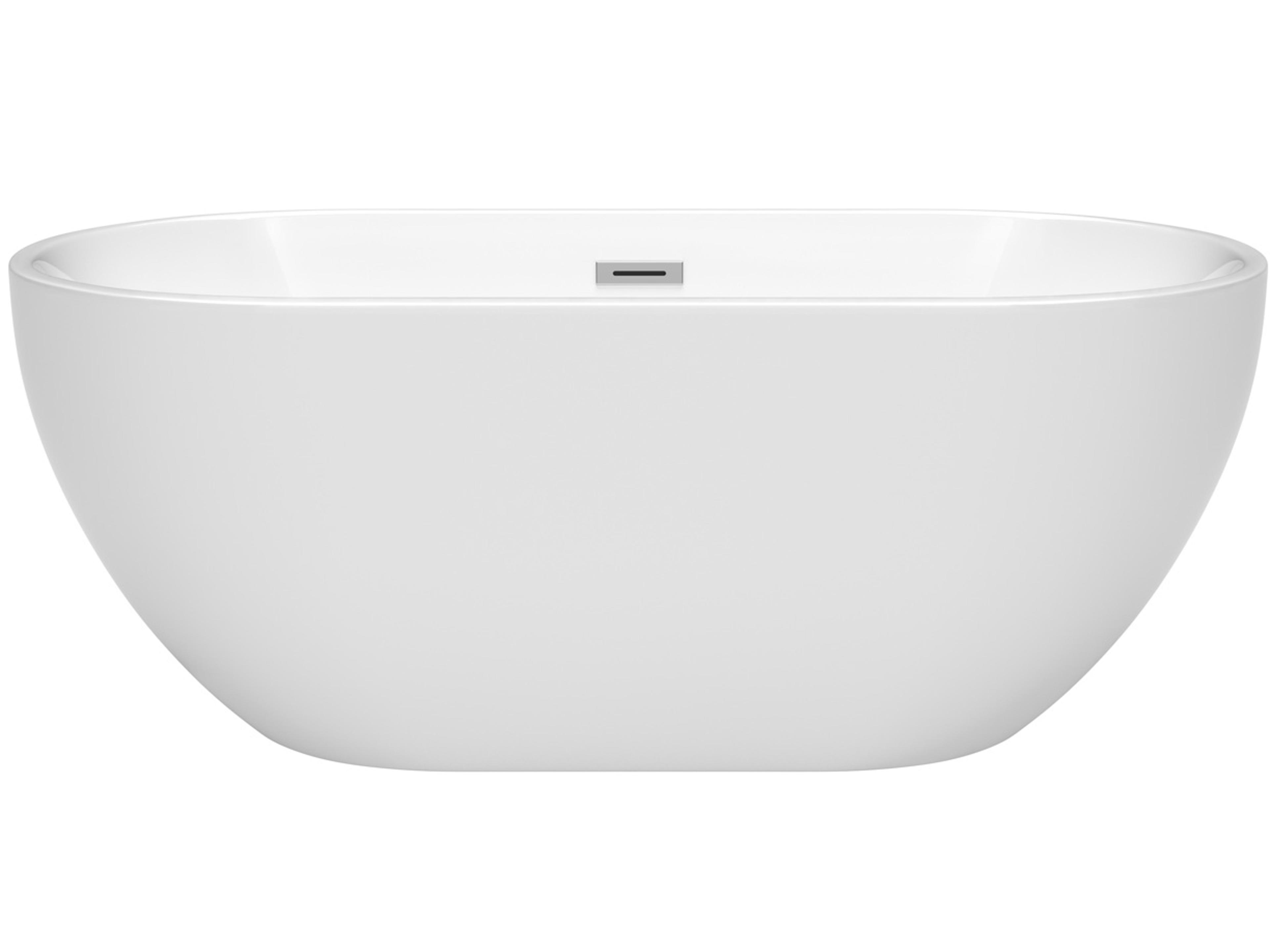 Wyndham Collection Brooklyn White Bathtub with Drain and Overflow