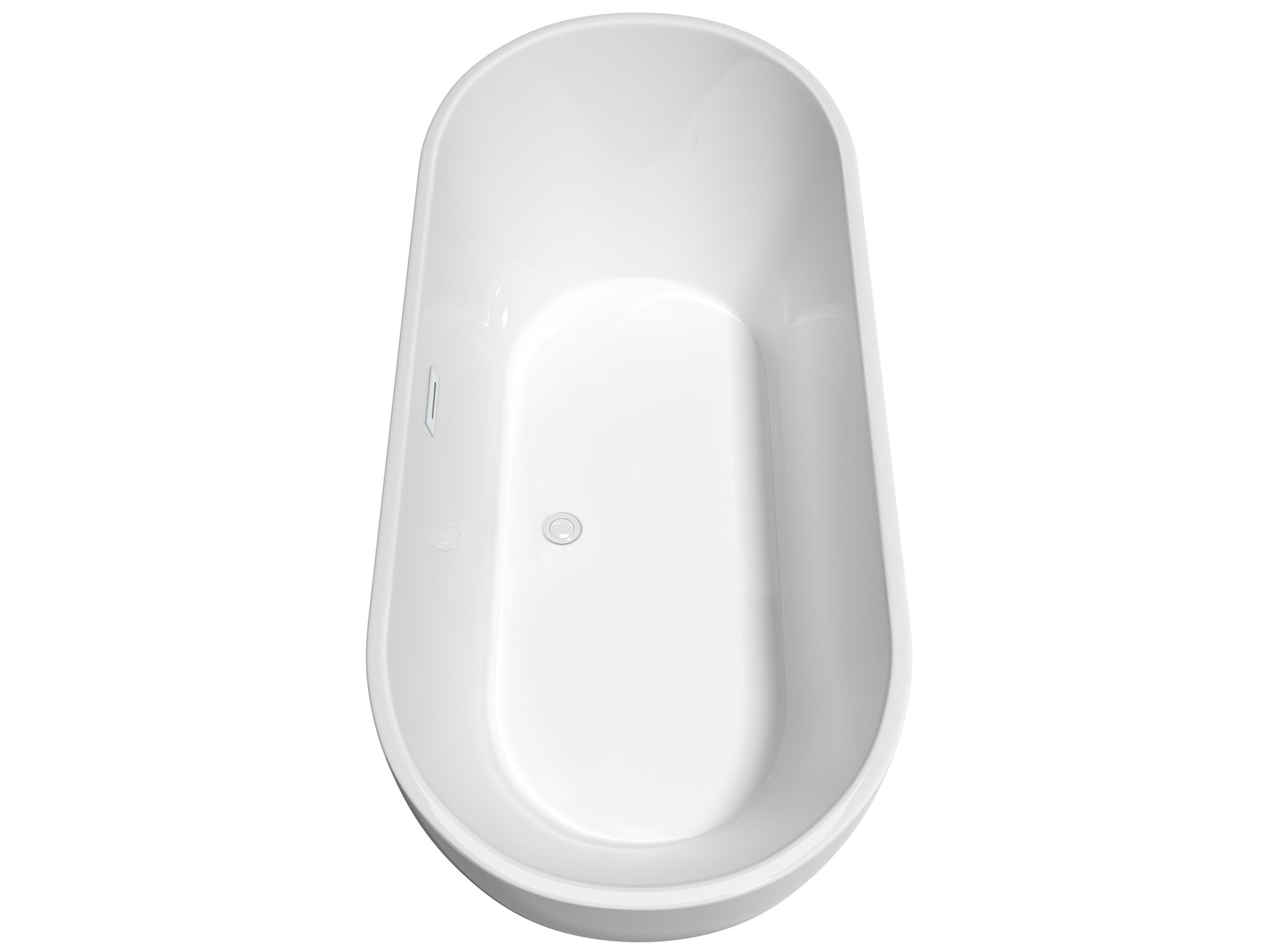 Wyndham Collection Brooklyn White Bathtub with Shiny White Trim and Floor Mounted Faucet