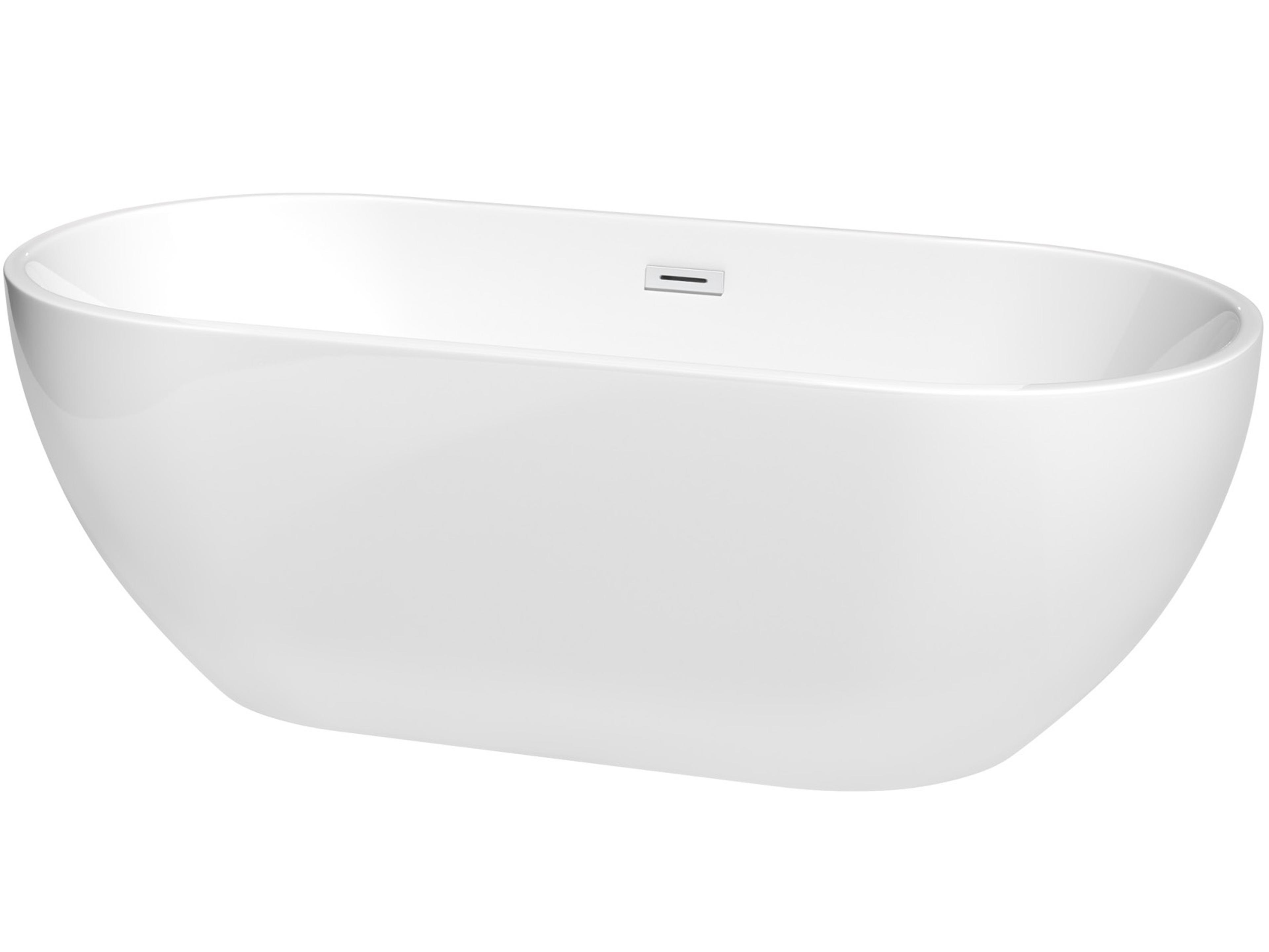 Wyndham Collection Brooklyn White Bathtub with Drain and Overflow
