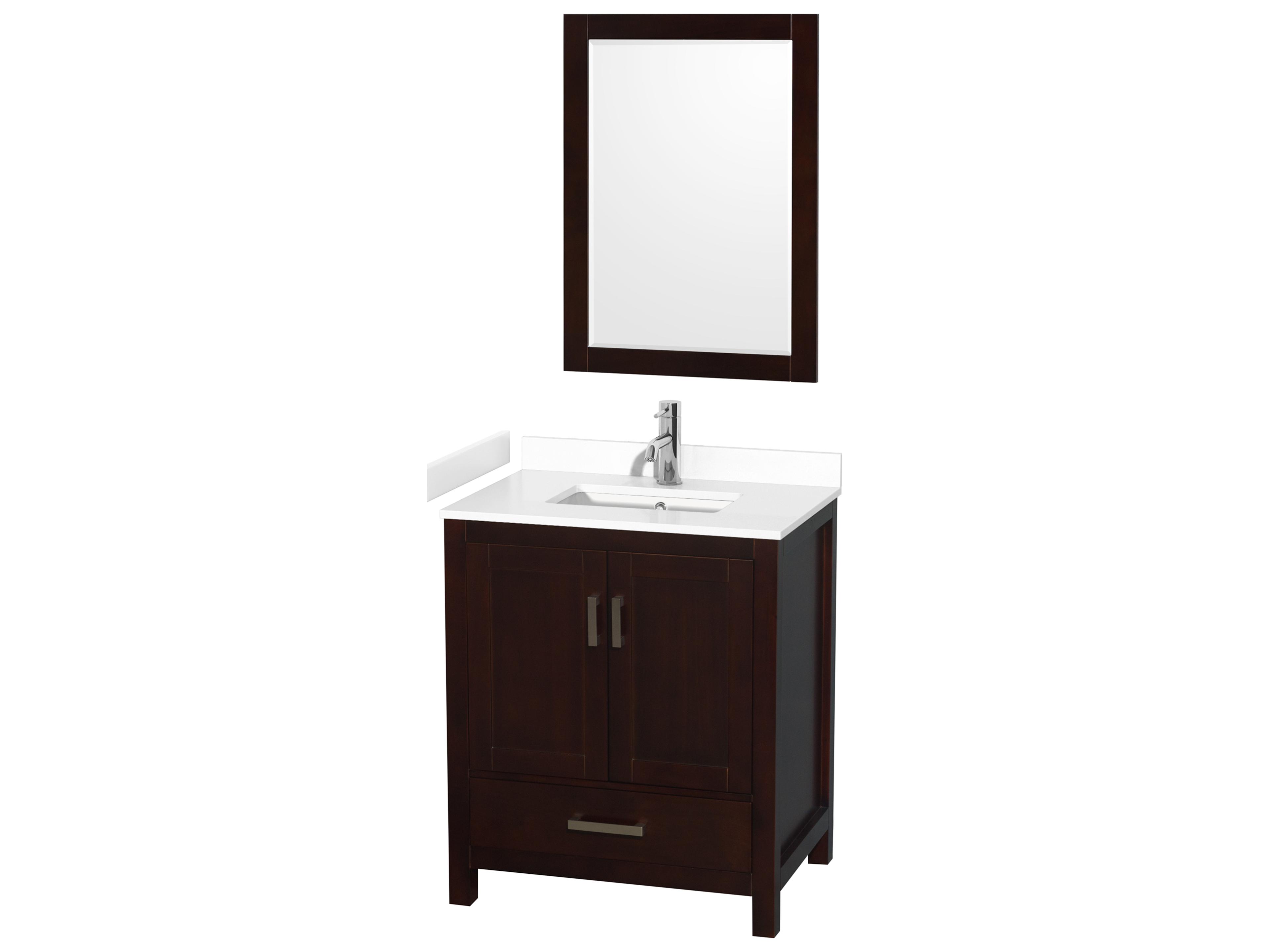 Wyndham Collection Sheffield 30" Espresso Vanity with 24" Mirror