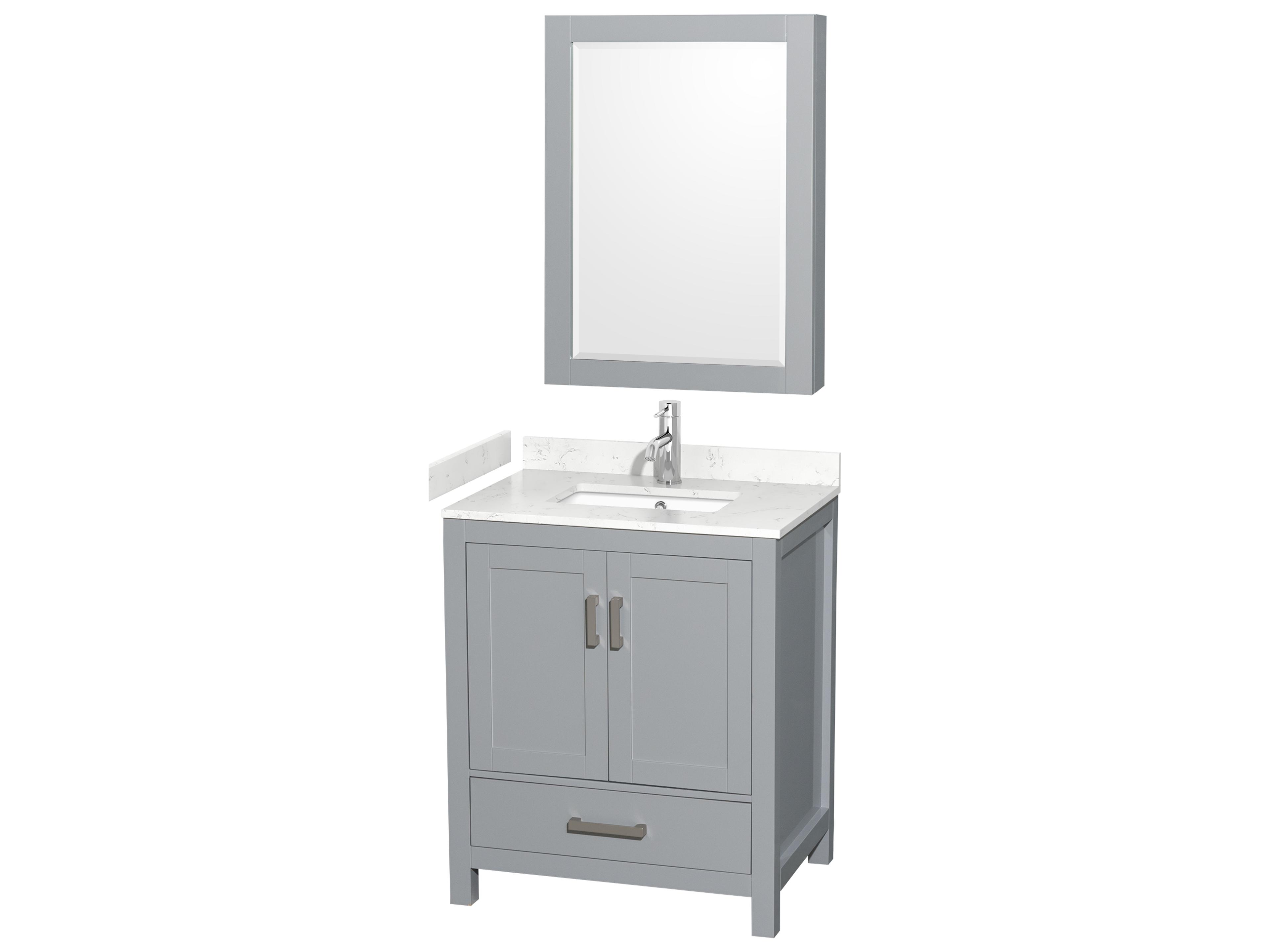 Sheffield 30" Gray Vanity with Medicine Cabinet