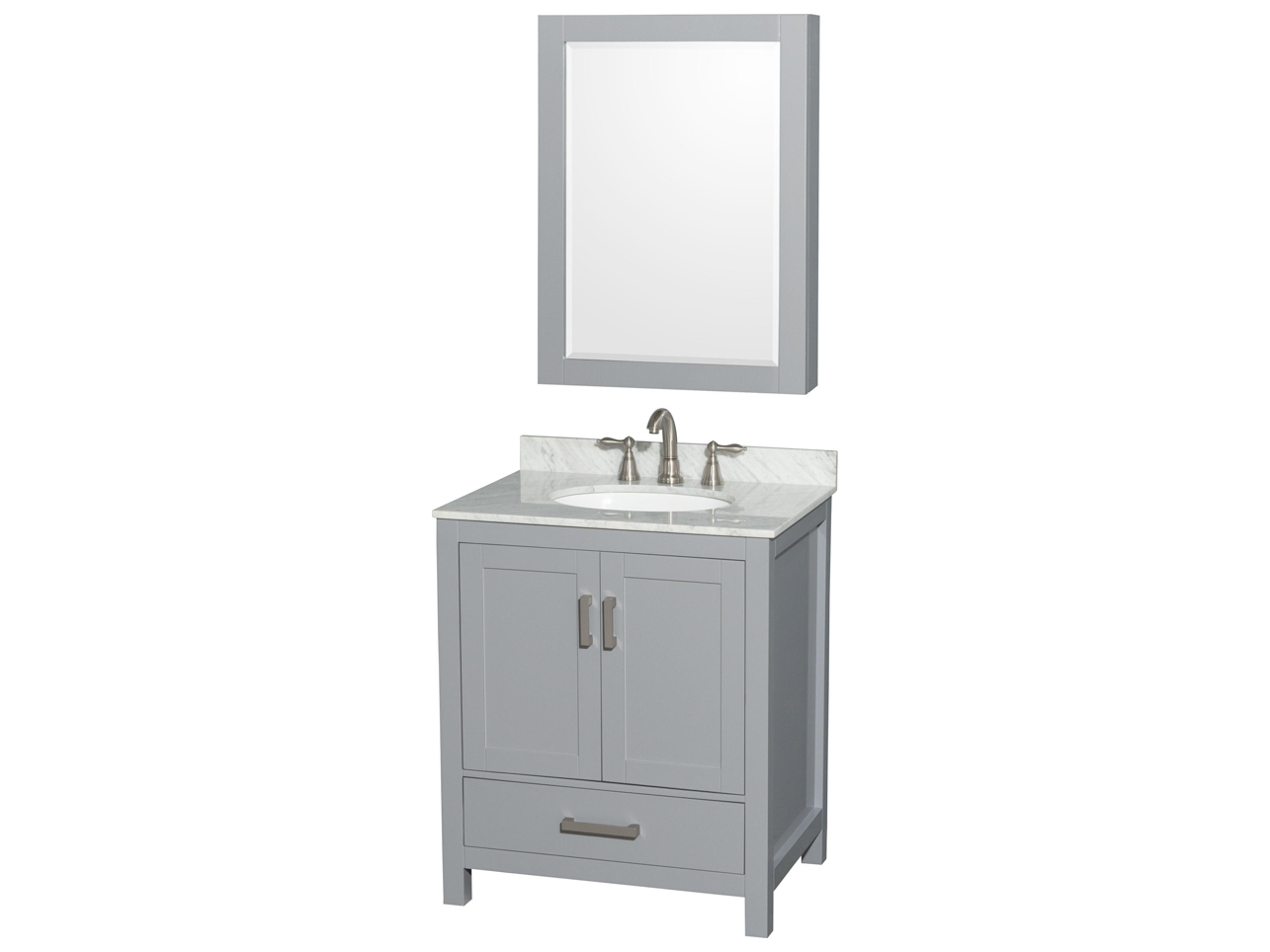 Wyndham Collection Sheffield 30" Gray Vanity
