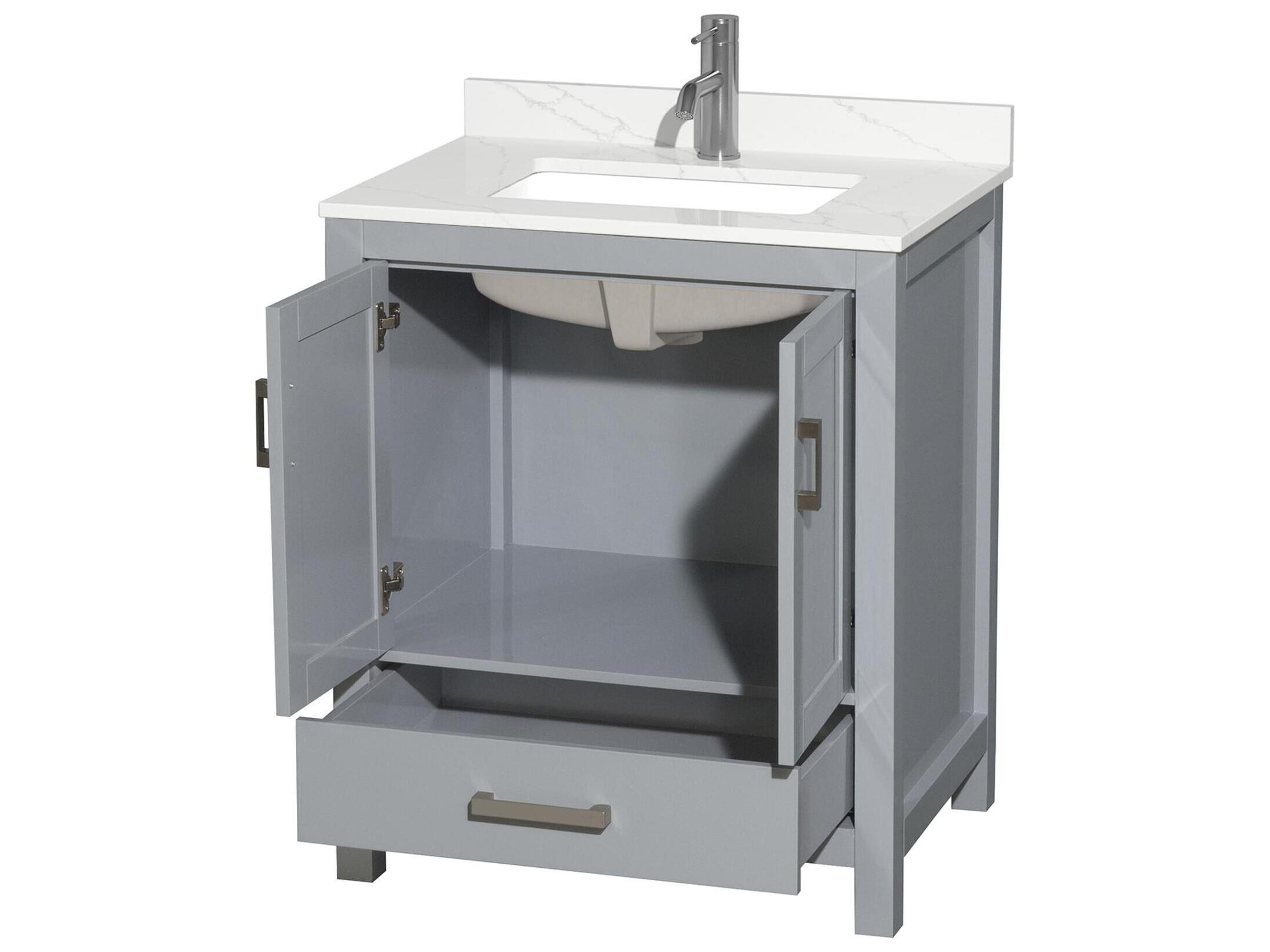 Wyndham Collection Sheffield 30" Gray Vanity