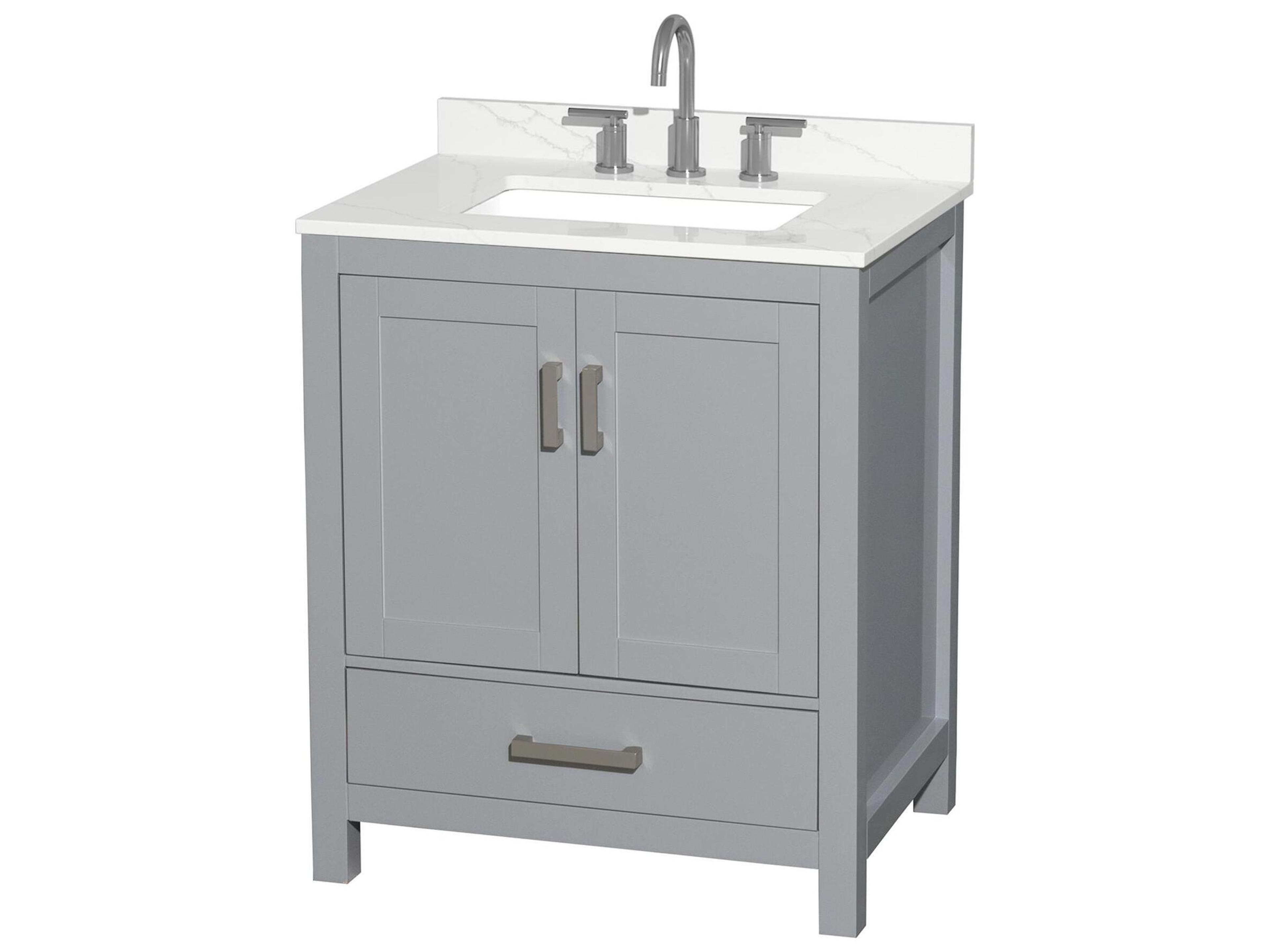 Wyndham Collection Sheffield 30" Gray Vanity