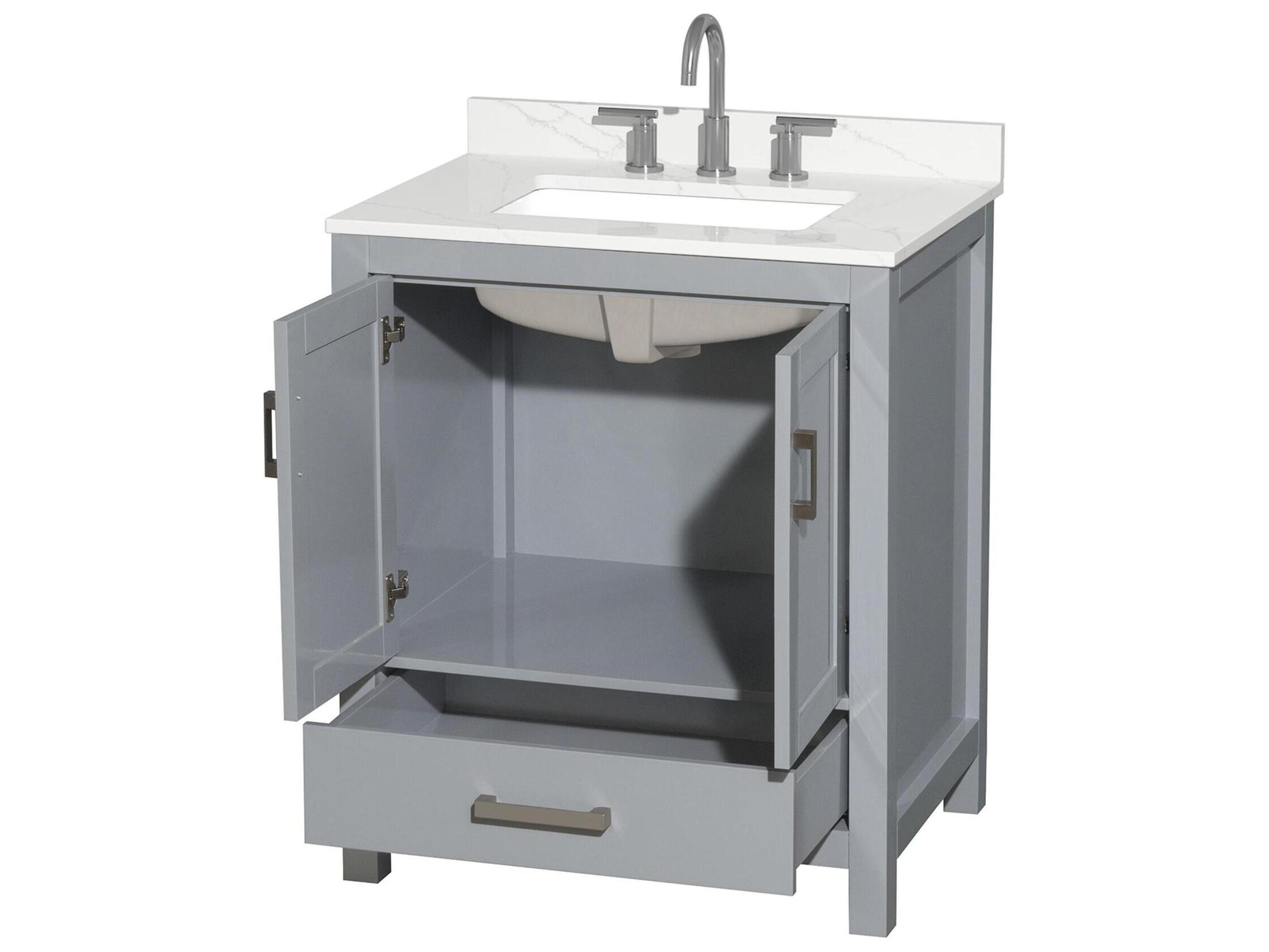 Wyndham Collection Sheffield 30" Gray Vanity