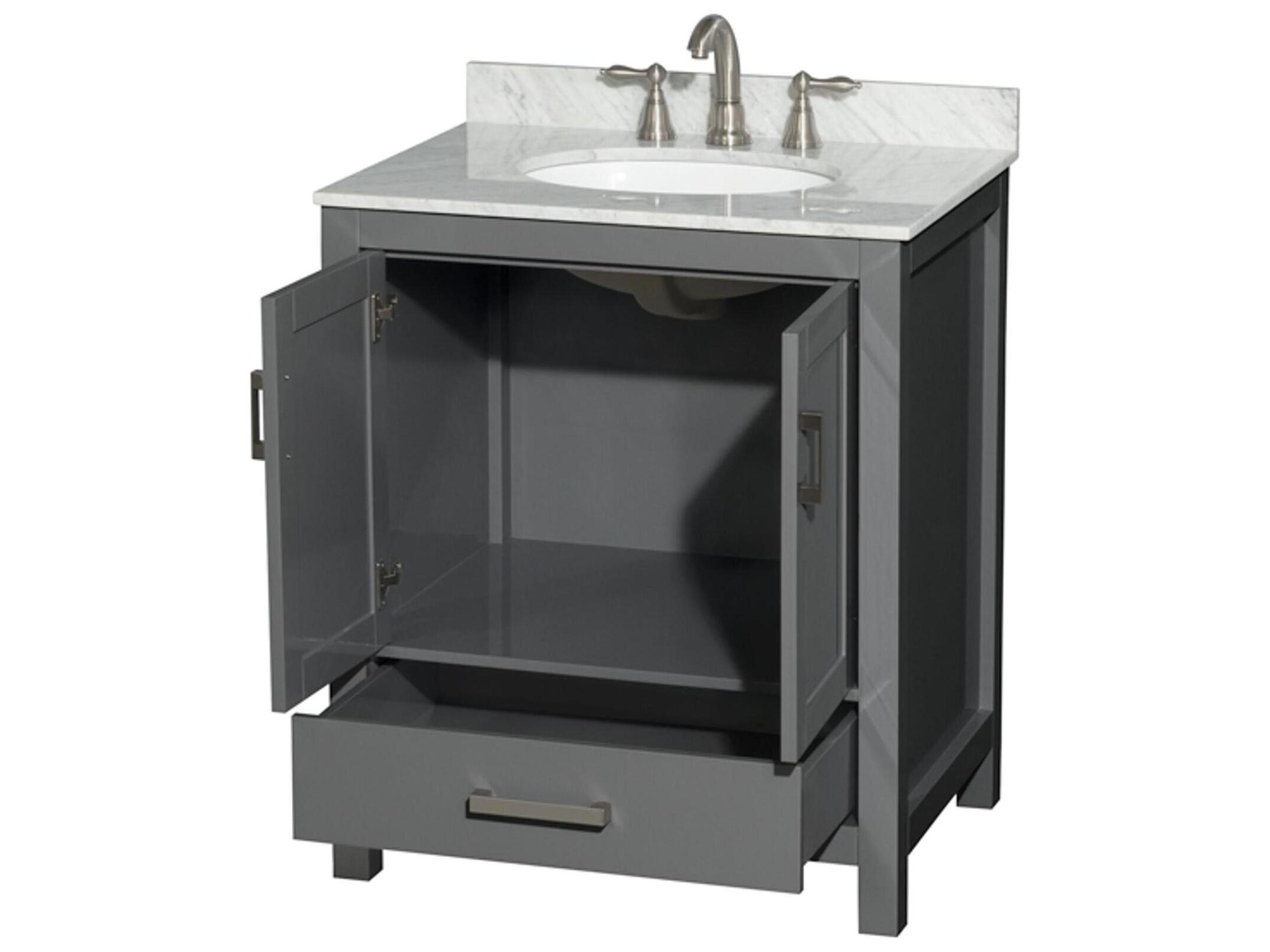 Wyndham Collection Sheffield 30" Dark Gray Vanity